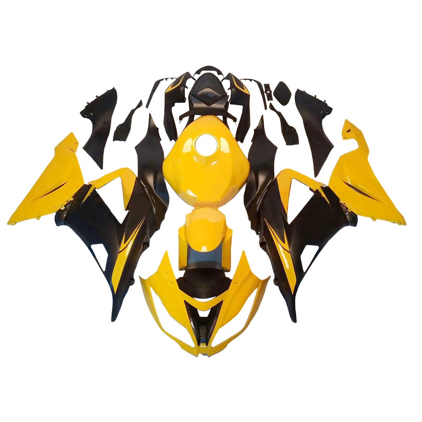 Amotopart 2013-2018 Kawasaki ZX6R 636 Yellow Black Fairing Kit