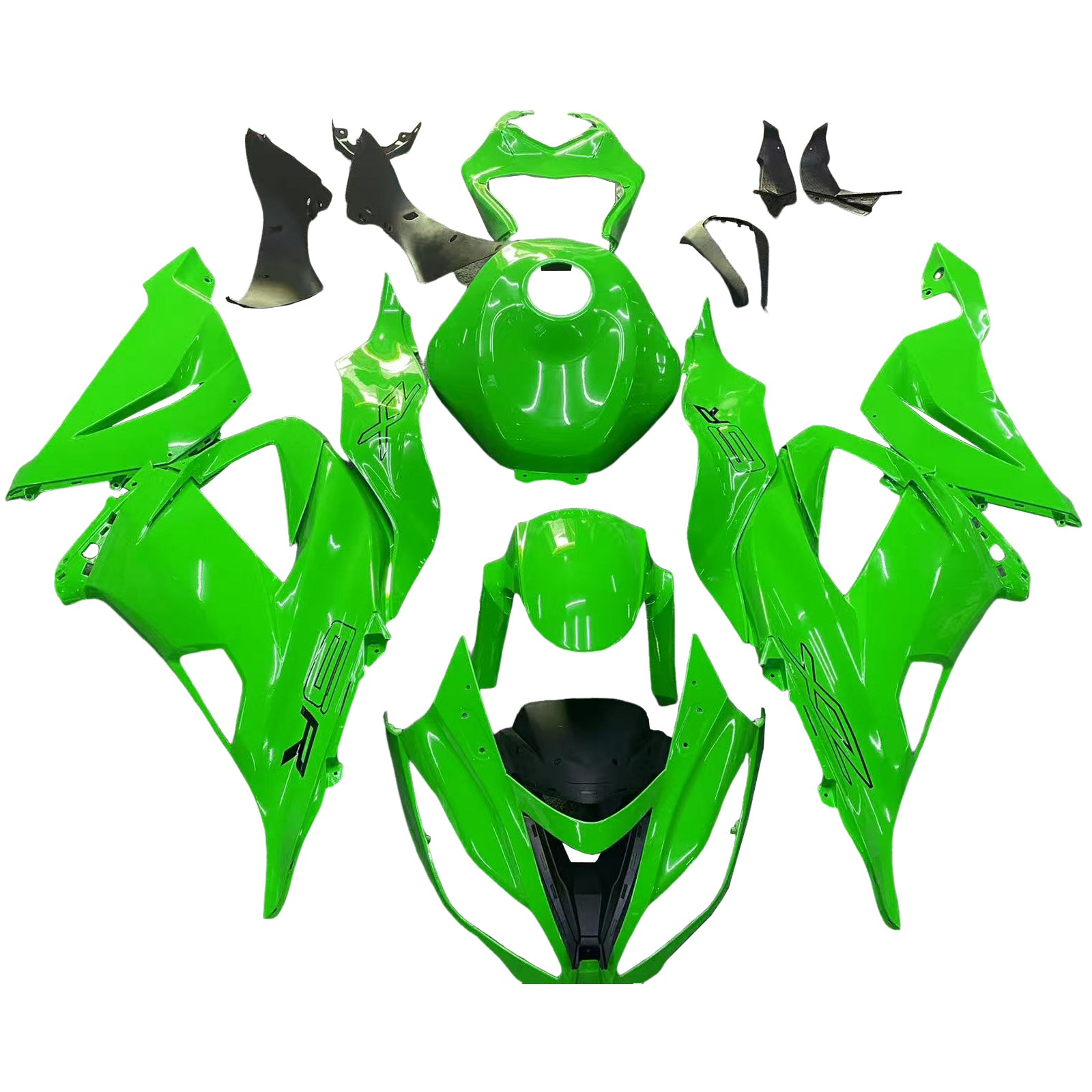 Amotopart 2013-2018 Kawasaki ZX6R 636 Light Green Fairing Kit
