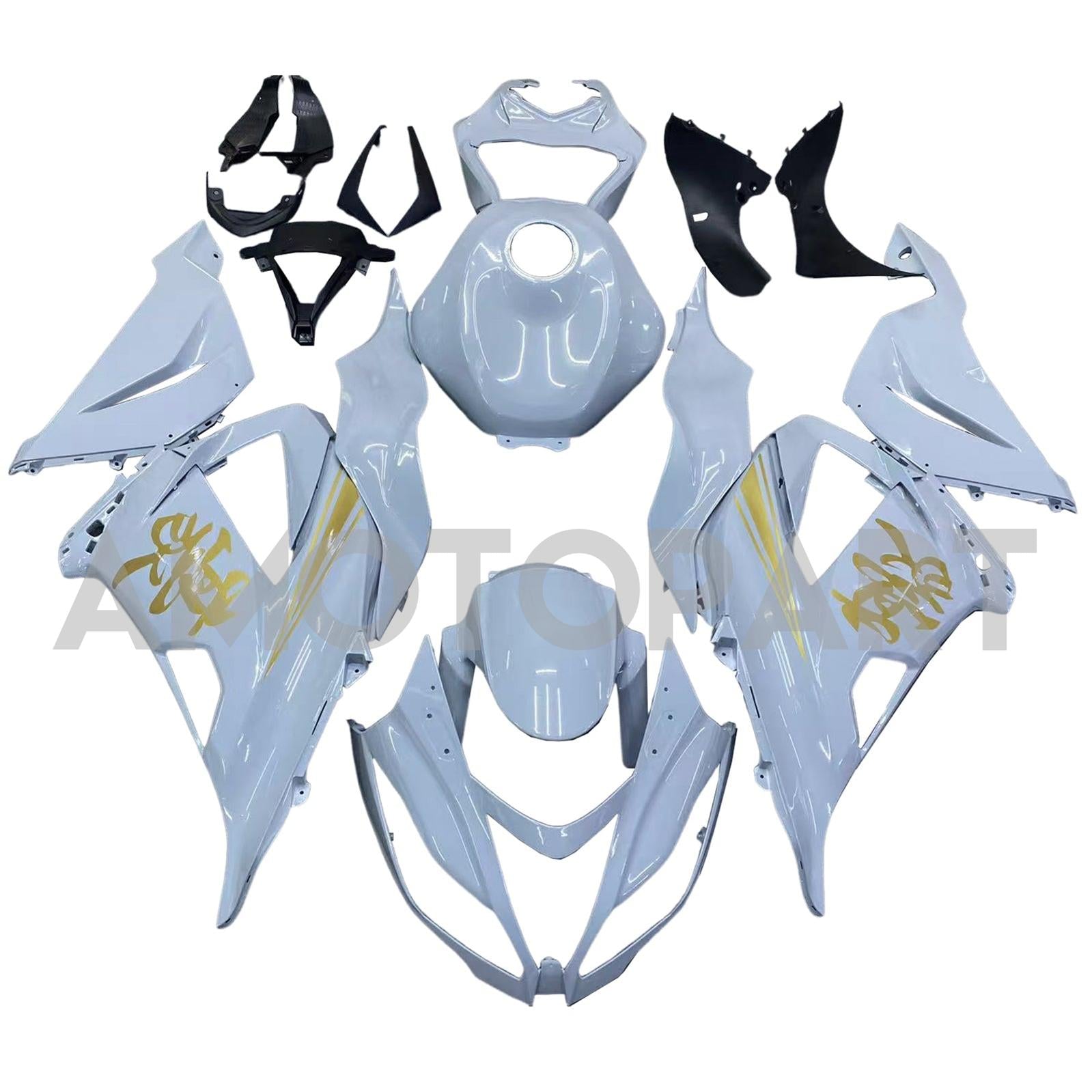 Amotopart 2013-2018 Kawasaki ZX6R 636 Bílá šedá kapotáž