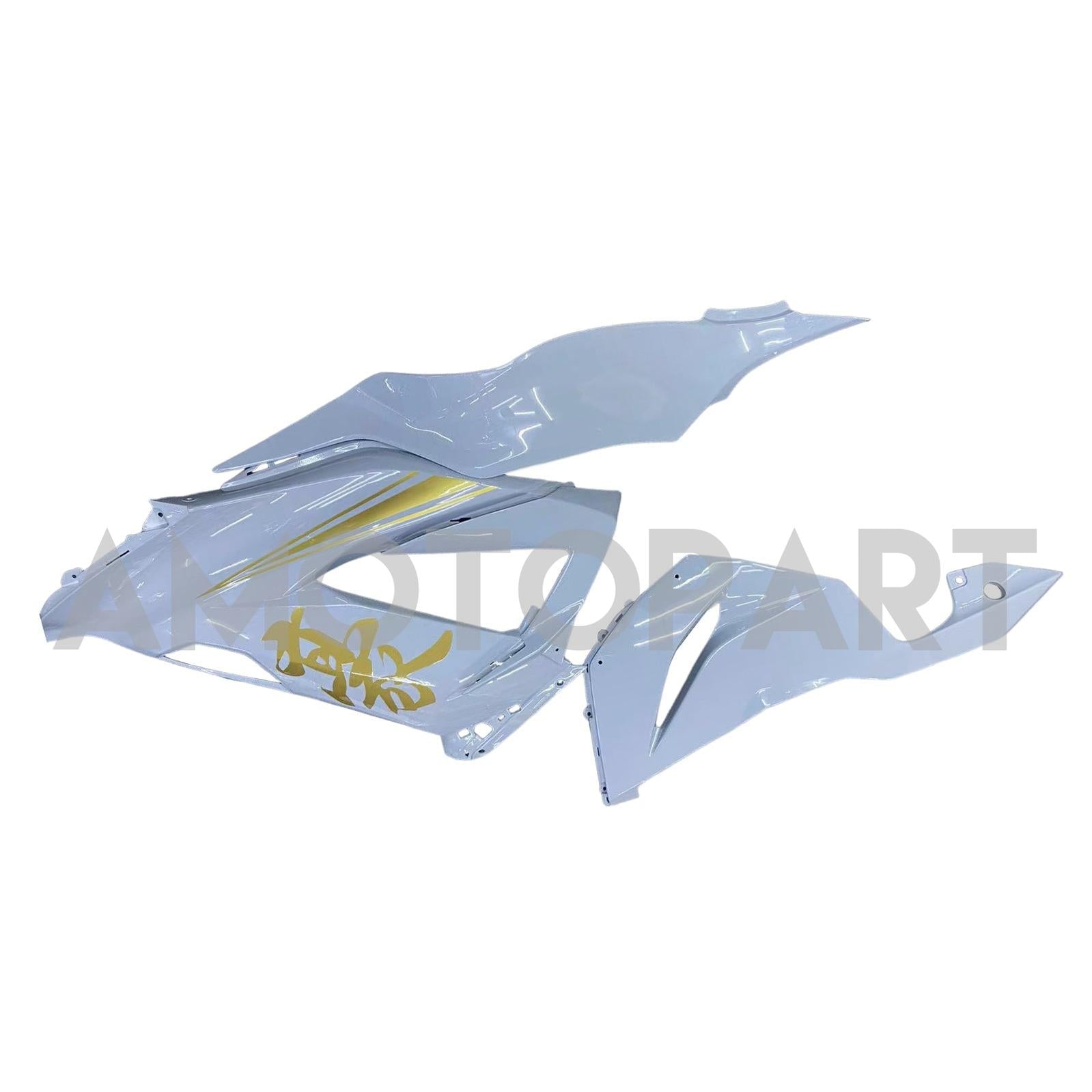 Amotopart 2013-2018 Kawasaki ZX6R 636 White Grey Fairing Kit