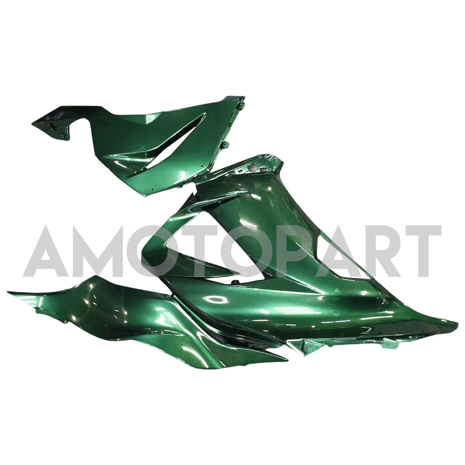 Amotopart 2013-2018 Kawasaki ZX6R 636 Black Green Fairing Kit