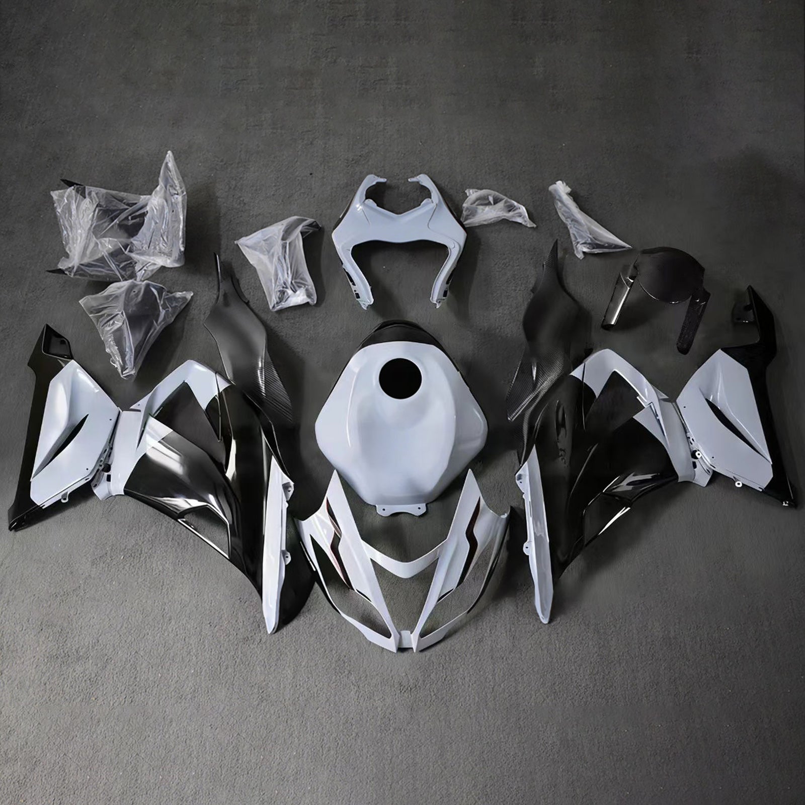 Amotopart 2013-2018 Kawasaki ZX6R 636 Black Grey Fairing Kit