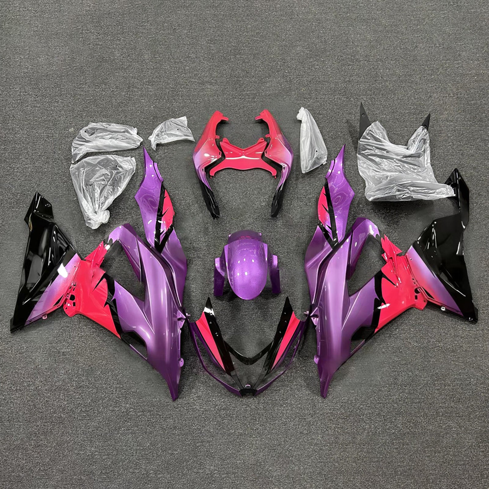 Amotopart 2013-2018 Kawasaki ZX6R 636 Purple Black Pink Fairing Kit
