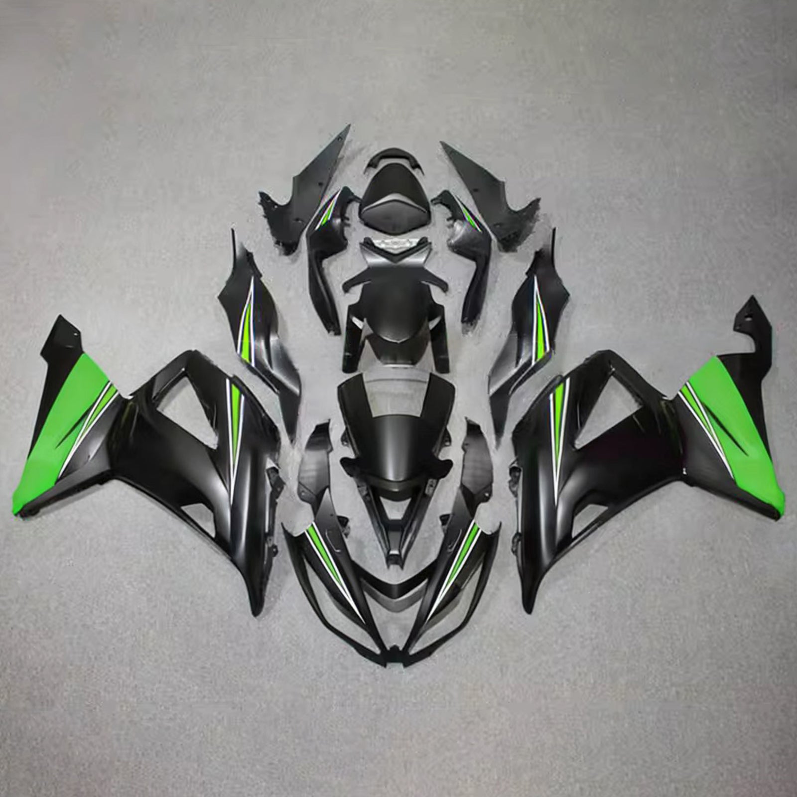 Amotopart 2013-2018 Kawasaki ZX6R 636 Black Green Fairing Kit