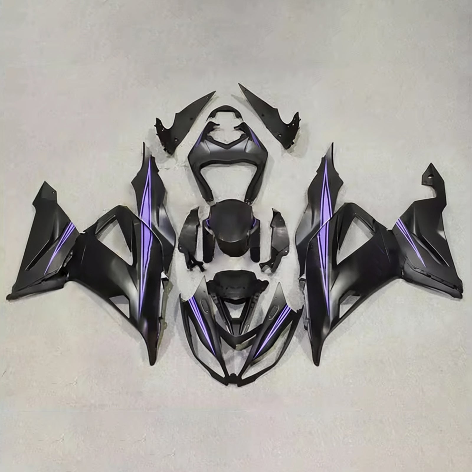 Amotopart 2013-2018 Kawasaki ZX6R 636 Black Purple Fairing Kit