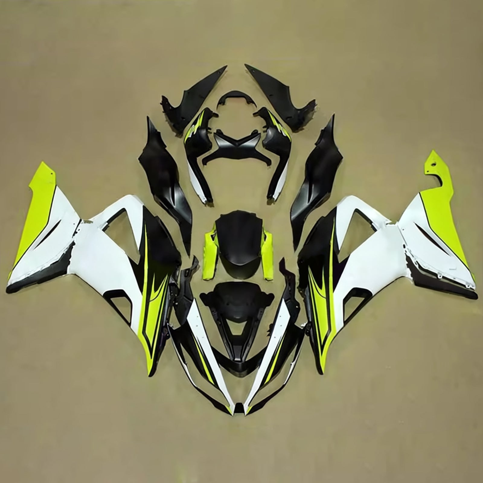 Amotopart 2013-2018 Kawasaki ZX6R 636 Black Yellow White Fairing Kit