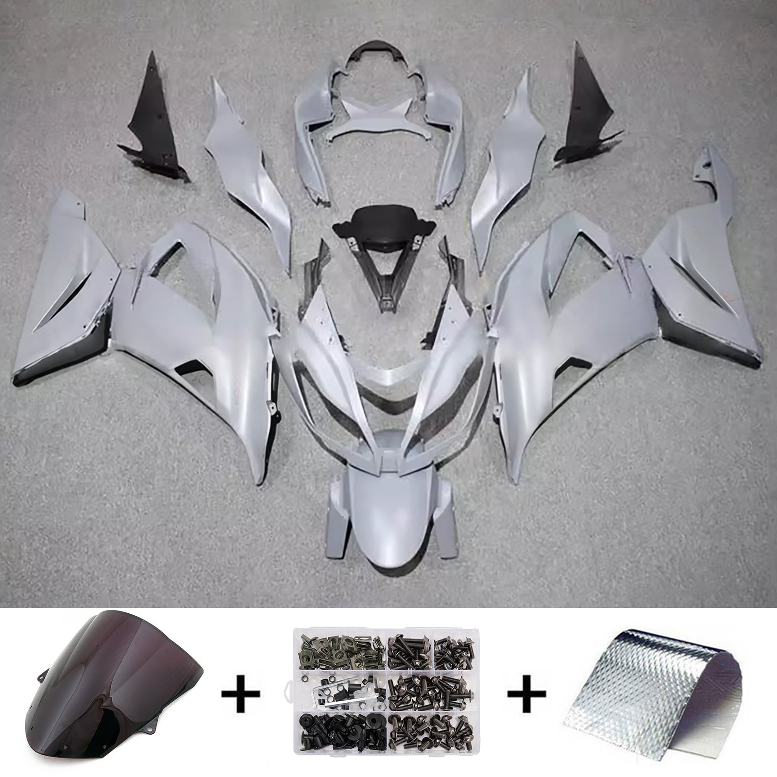 Amotopart 2013-2018 Kawasaki ZX6R 636 Grey Fairing Kit