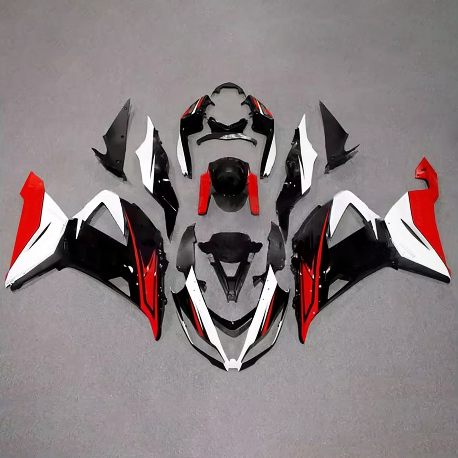 Amotopart 2013-2018 Kawasaki ZX6R 636 Black Red White Fairing Kit