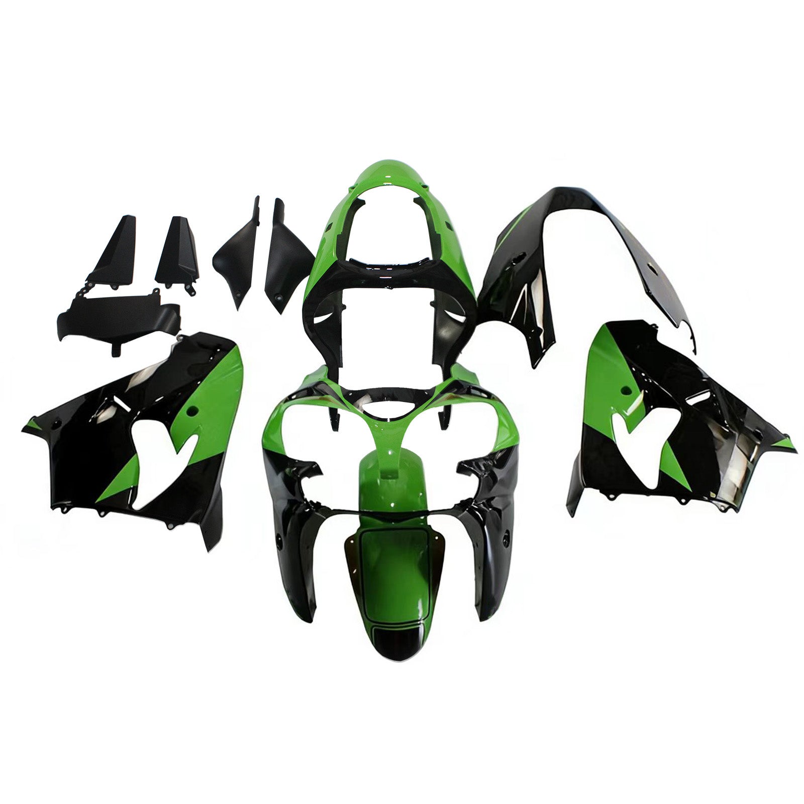 Amotopart Kawasaki ZX9R 2000-2001 Green Black Fairing Kit