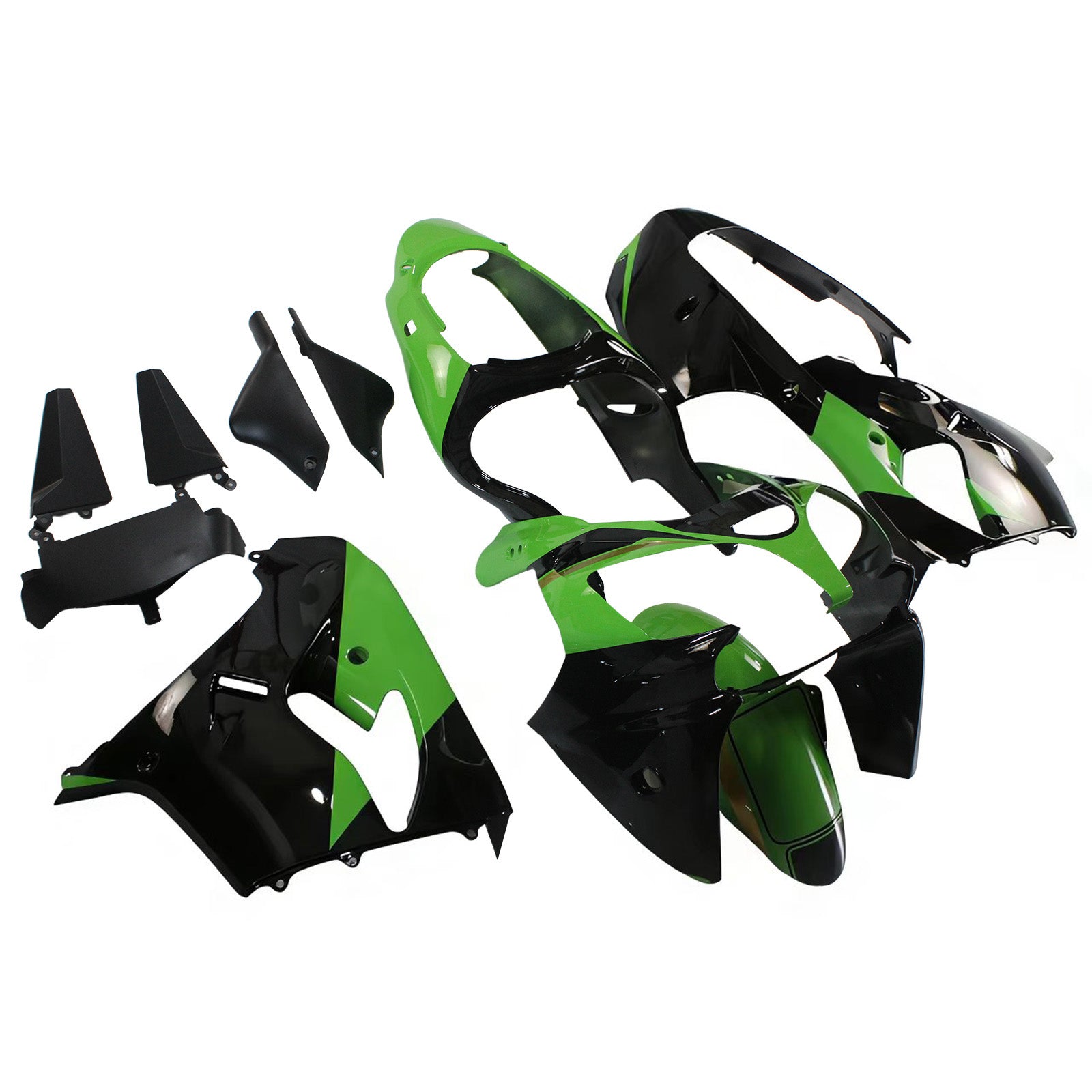 Amotopart Kawasaki ZX9R 2000-2001 Green Black Fairing Kit