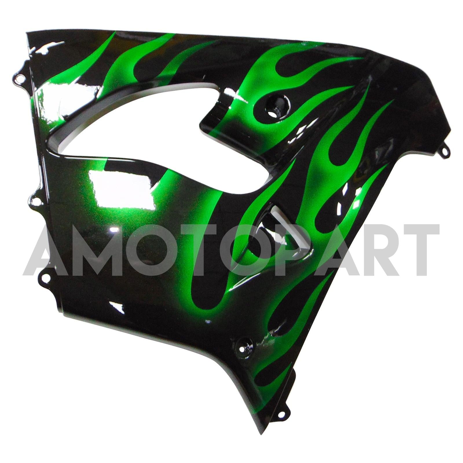 Amotopart Kawasaki ZX9R 2000-2001 Black Green Fairing Kit