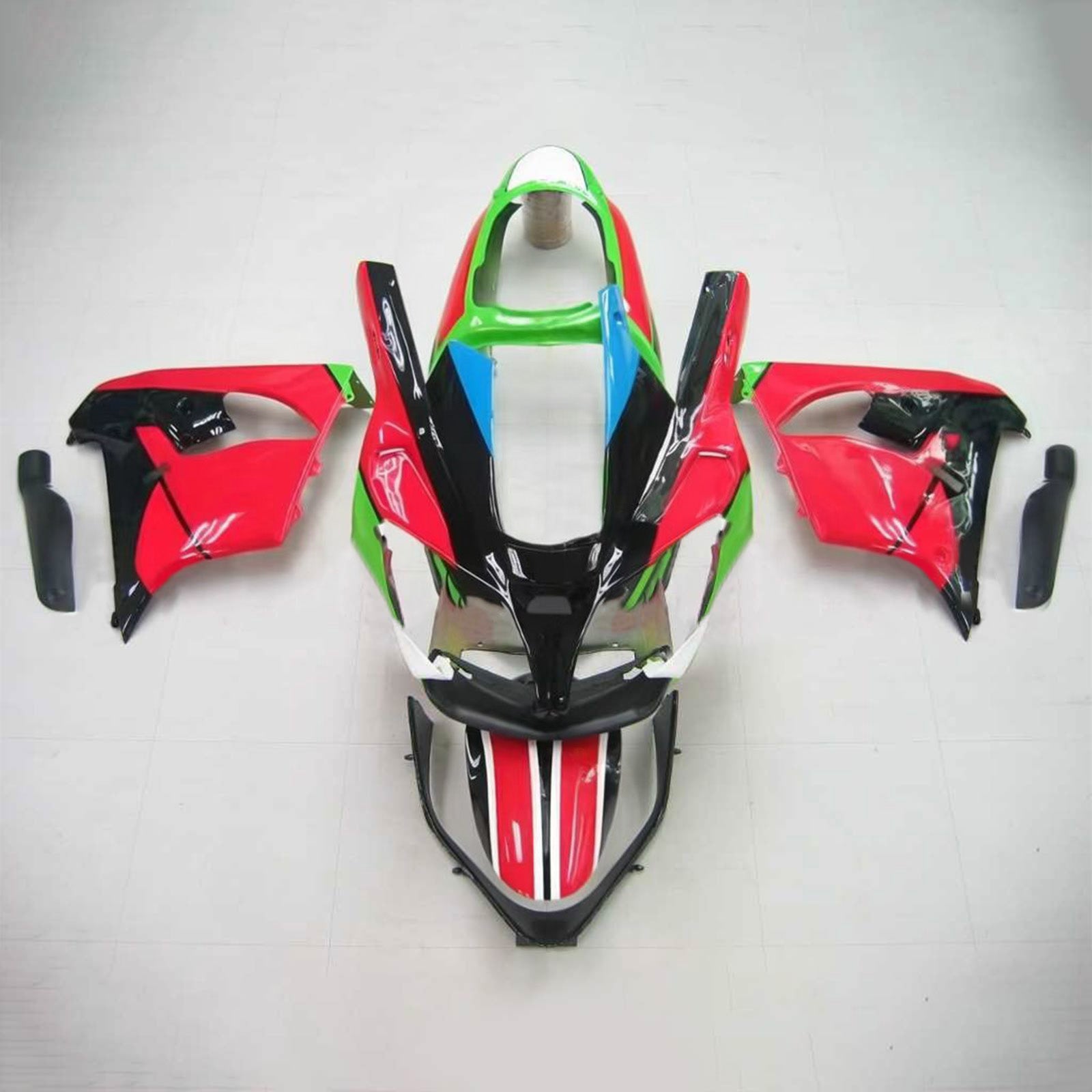Amotopart  Kawasaki ZX9R 2000-2001 Red Green Fairing Kit