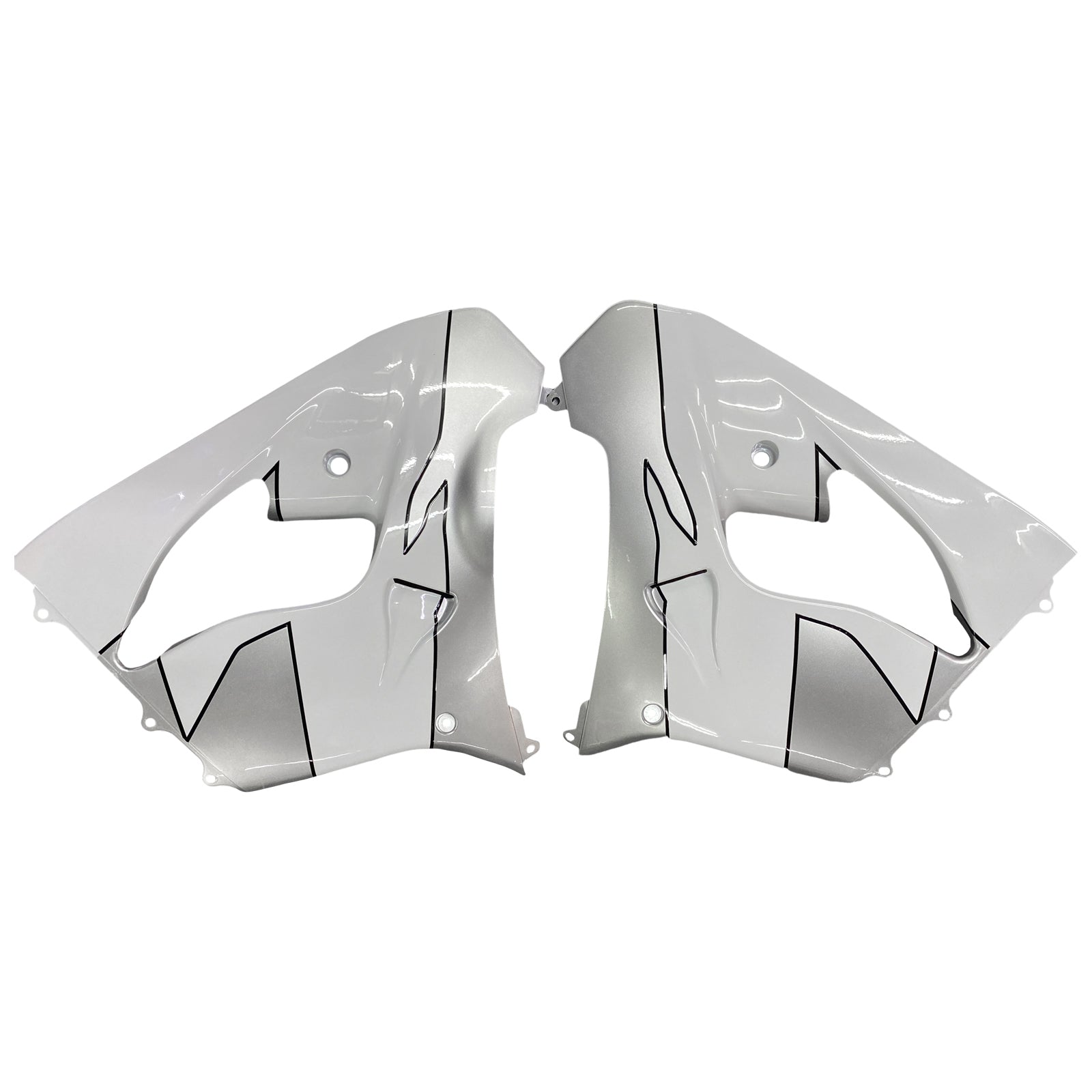 Amotopart  Kawasaki ZX9R 2000-2001 Silver White Fairing Kit