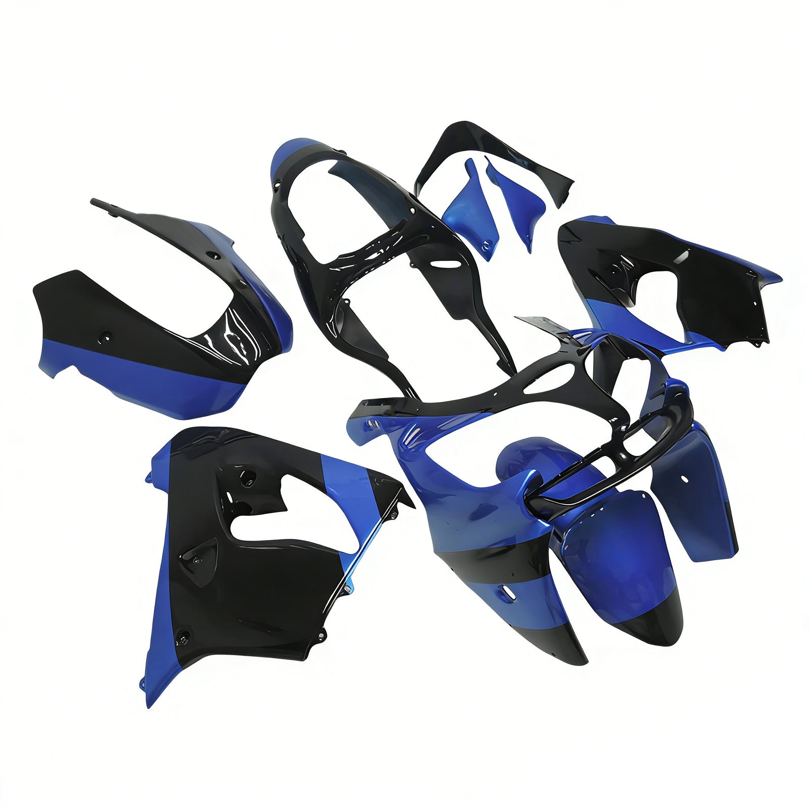 Amotopart 2000-2001 Kawasaki ZX9R Blue Black Fairing Zestaw