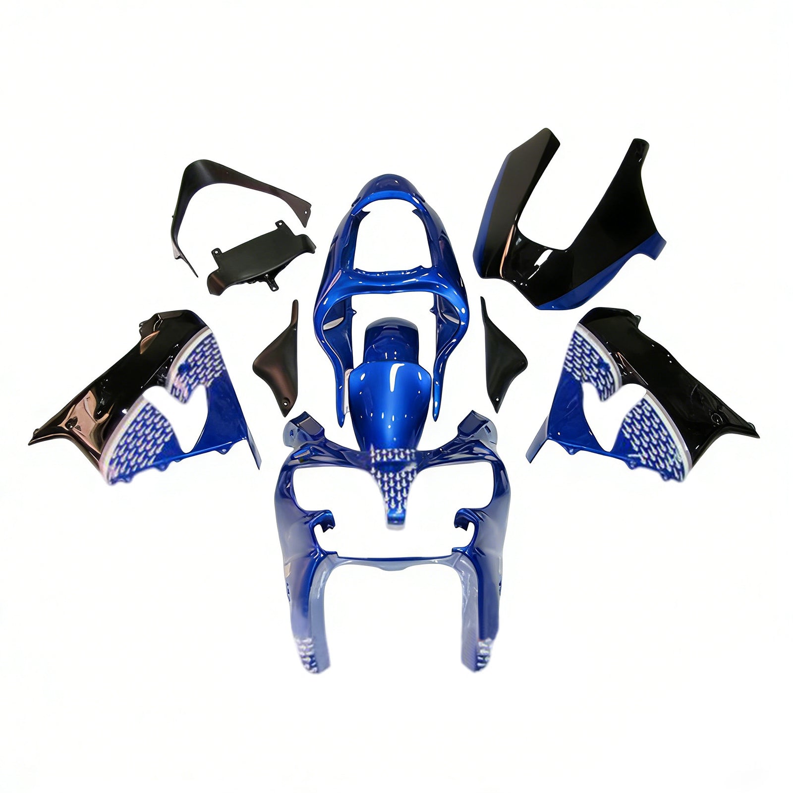 Amotopart 2000-2001 Kawasaki ZX9R Blue Black Fairing Zestaw
