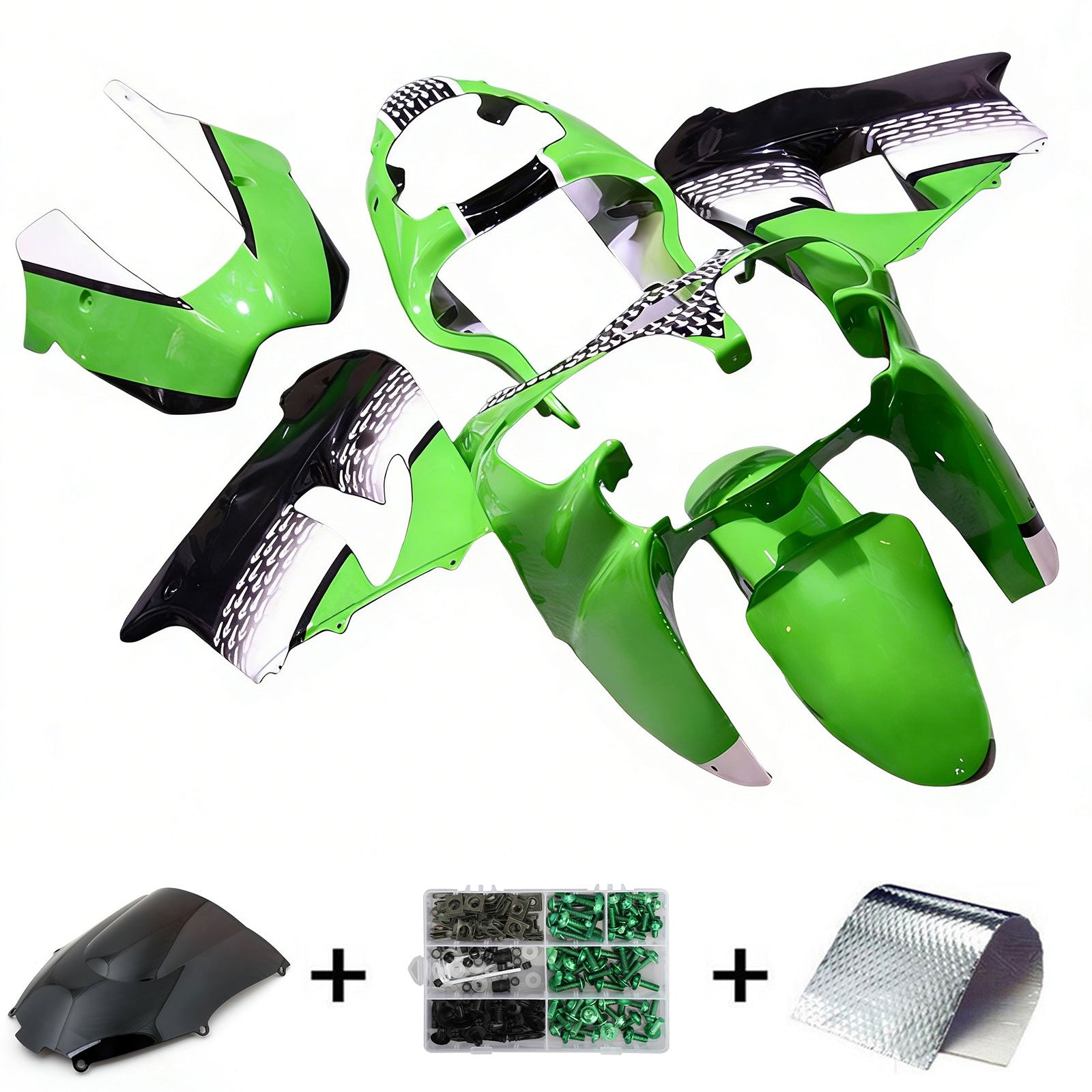 Amotopart 2000-2001 Kawasaki ZX9R Light Green Fairing Zestaw