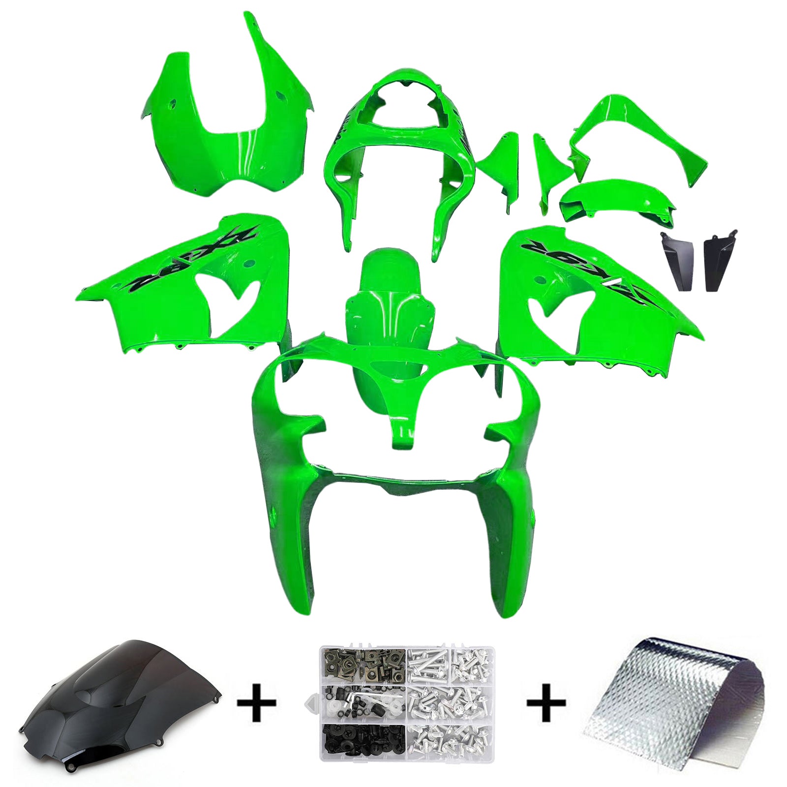 Zestaw owiewek Amotopart 2000-2001 Kawasaki ZX9R w kolorze jasnozielonym