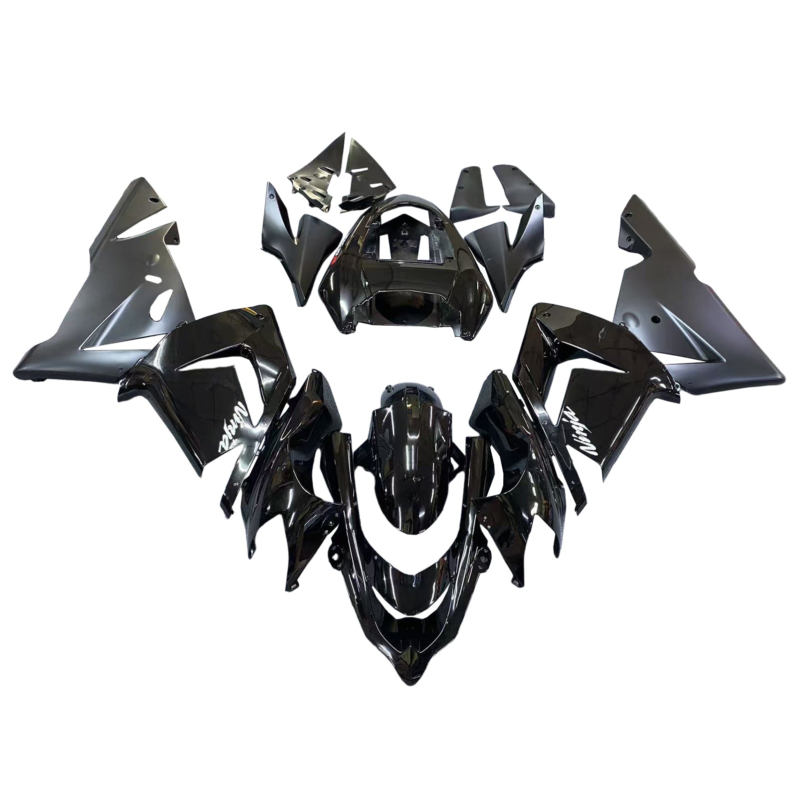Amotopart 2004-2005 Kawasaki ZX10R Gloss&Matte Black Fairing Kit