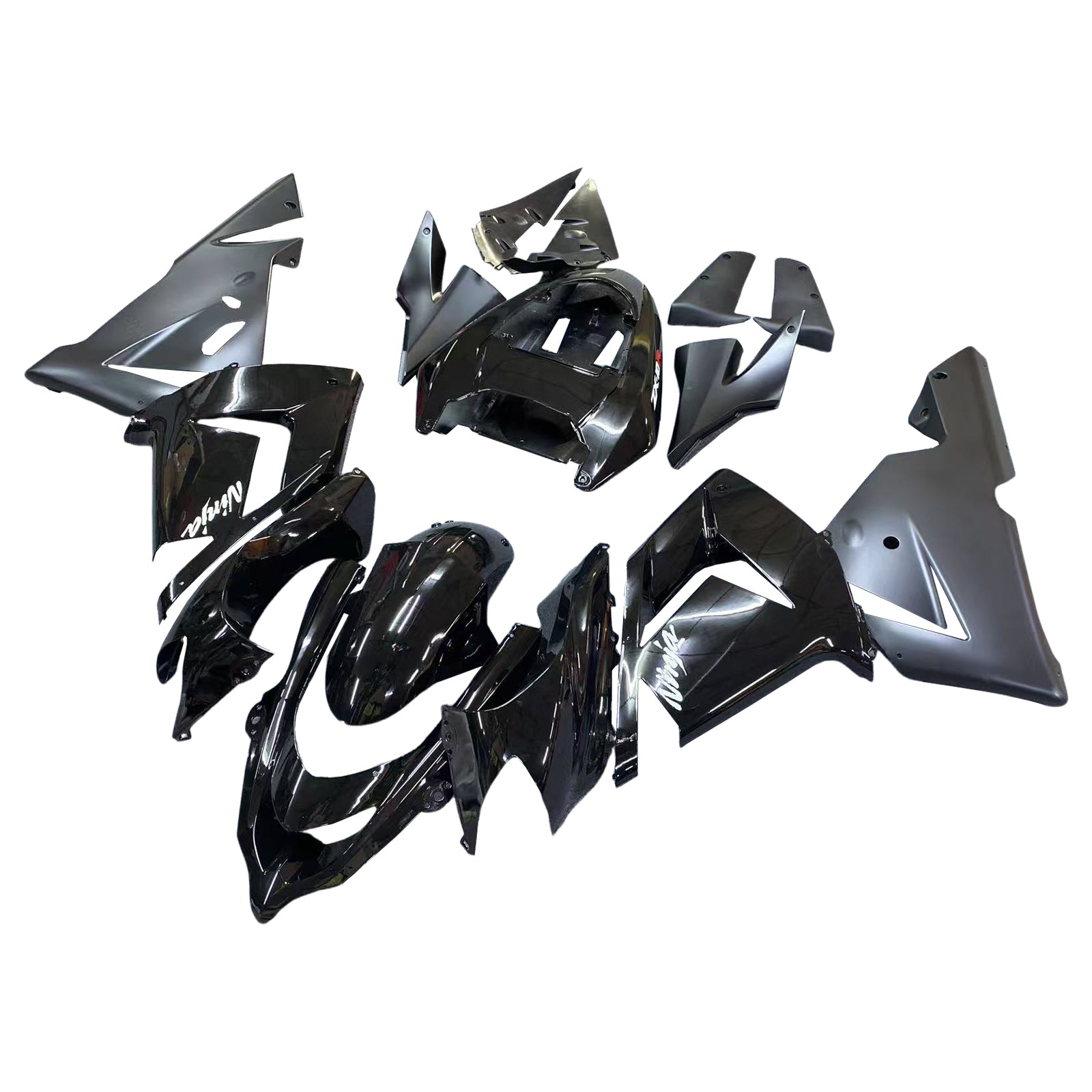 Amotopart 2004-2005 Kawasaki ZX10R Gloss&Matte Black Fairing Kit
