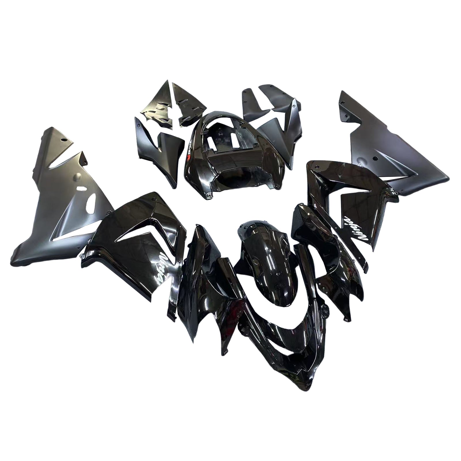 Amotopart 2004-2005 Kawasaki ZX10R Gloss&Matte Black Fairing Kit
