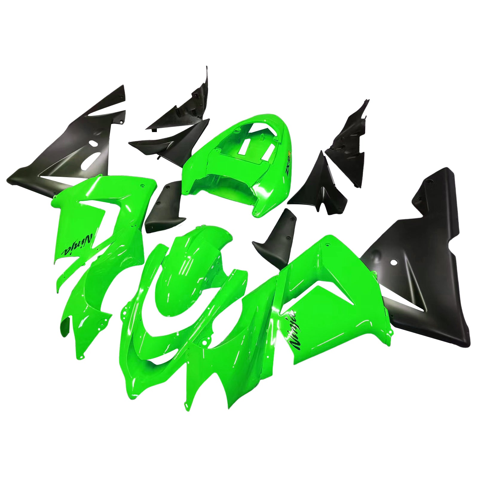 Amotopart 2004-2005 Kawasaki ZX10R Grün&Schwarzes Verkleidungsset