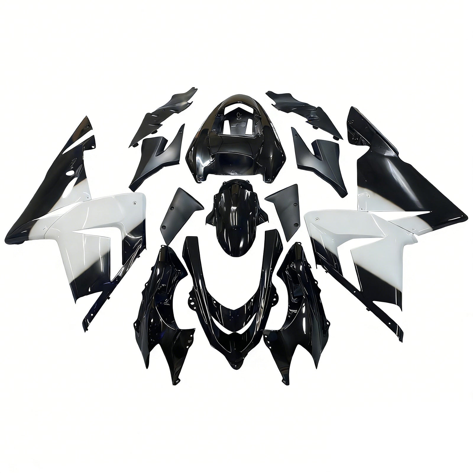 Amotopart 2004-2005 Kawasaki ZX10R White&Black Fairing Kit