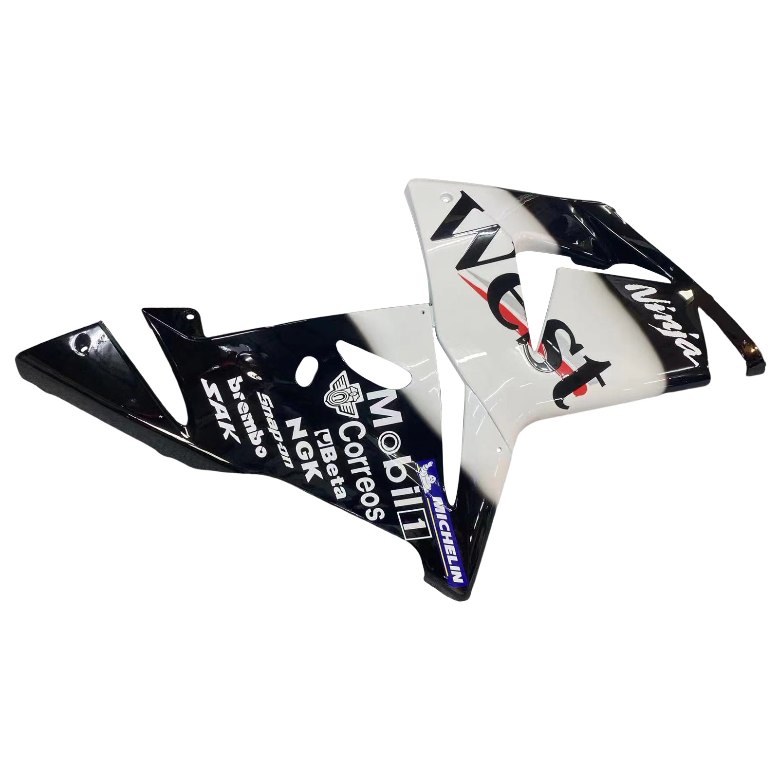 Amotopart 2004-2005 Kawasaki ZX10R White&Black with Logo Fairing Kit