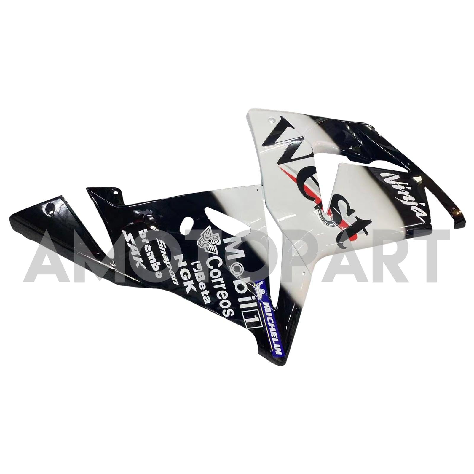 Amotopart 2004-2005 Kawasaki ZX10R bianco e nero con kit carenatura logo