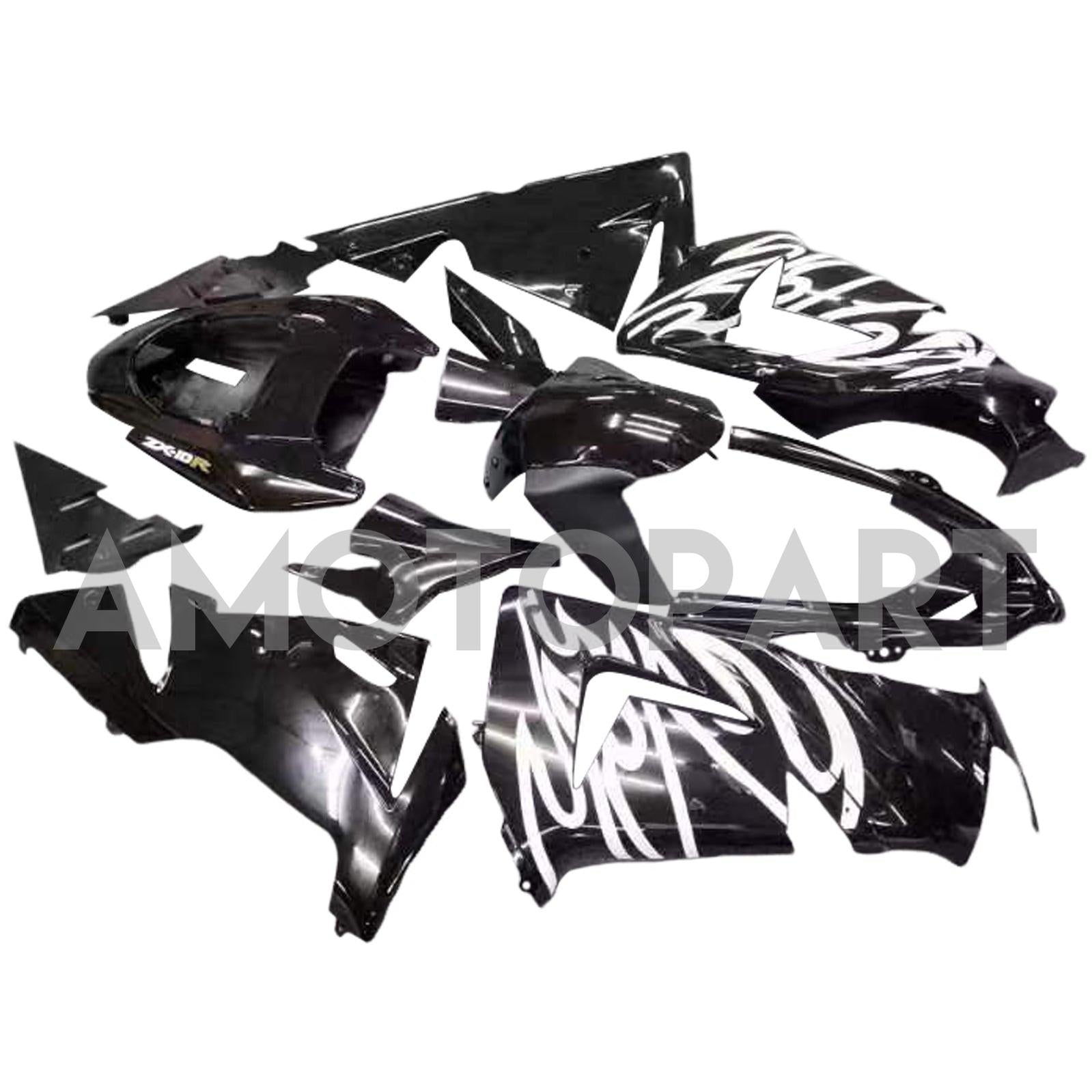 Amotopart 2004-2005 Kawasaki ZX10R Black & White Fairing Kit