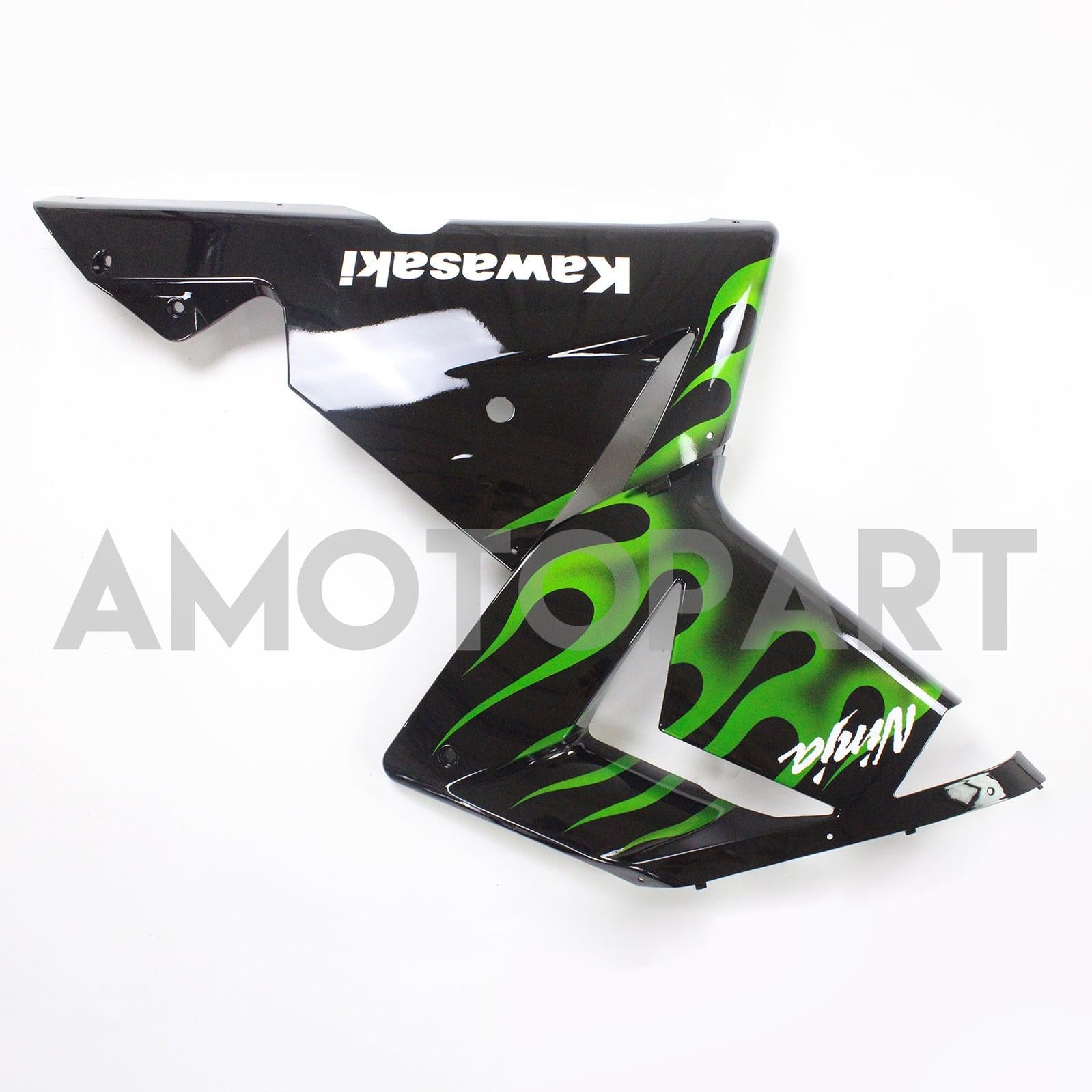 Amotopart Kawasaki 2004-2005 ZX10R Black With Green Line Fairing Kit
