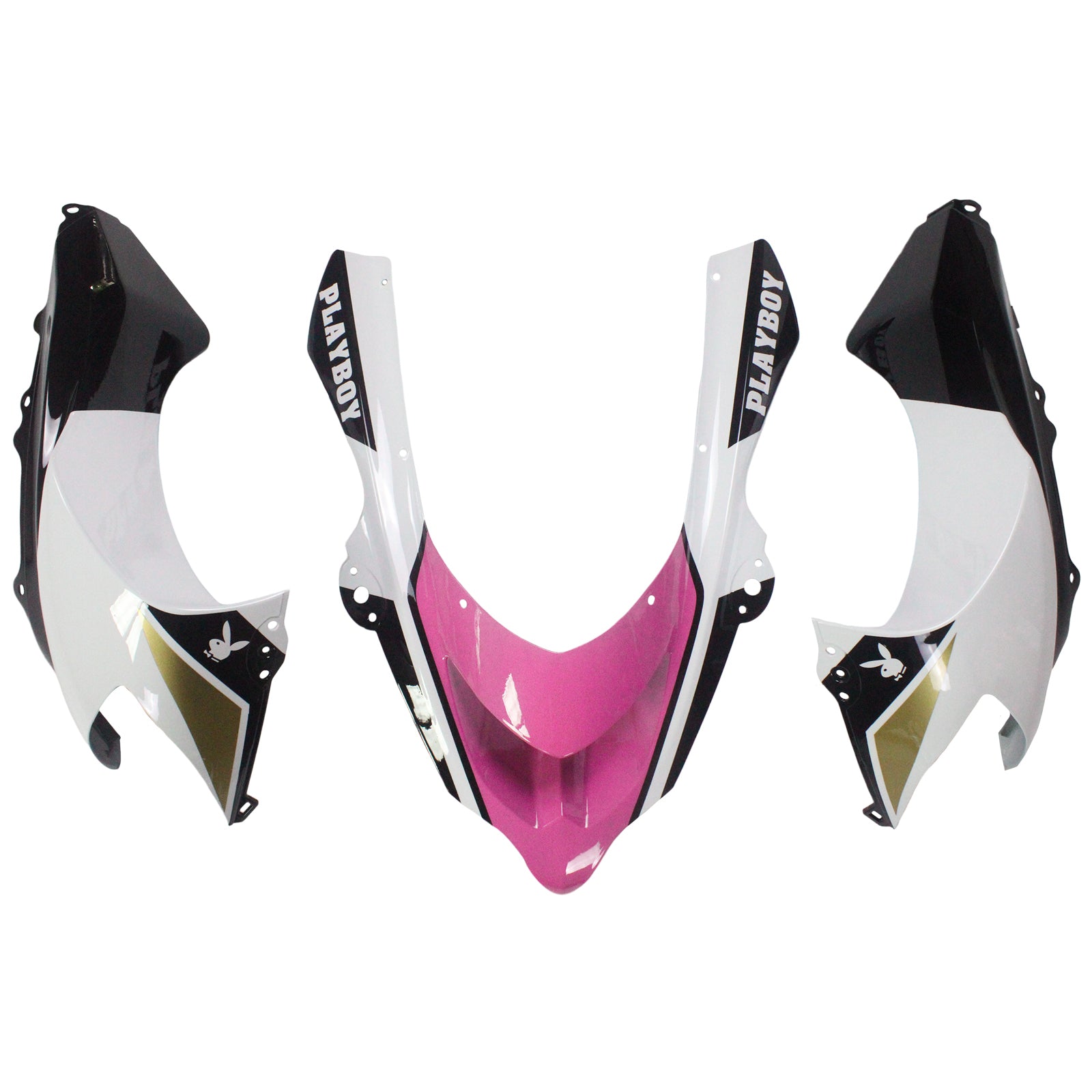 Amotopart Kawasaki 2004–2005 ZX10R Schwarz Pink Playboy Verkleidungsset