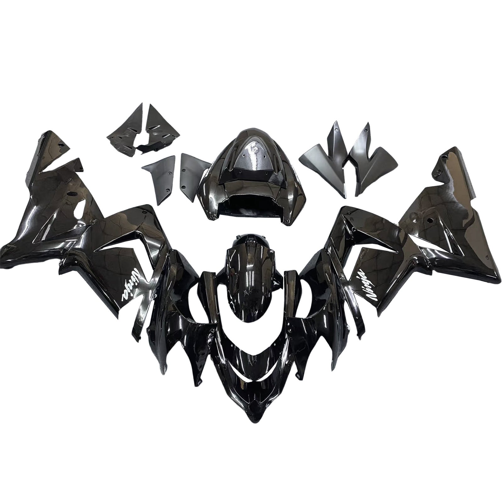 Amotopart Kawasaki 2004-2005 ZX10R Bright Black Fairing Kit