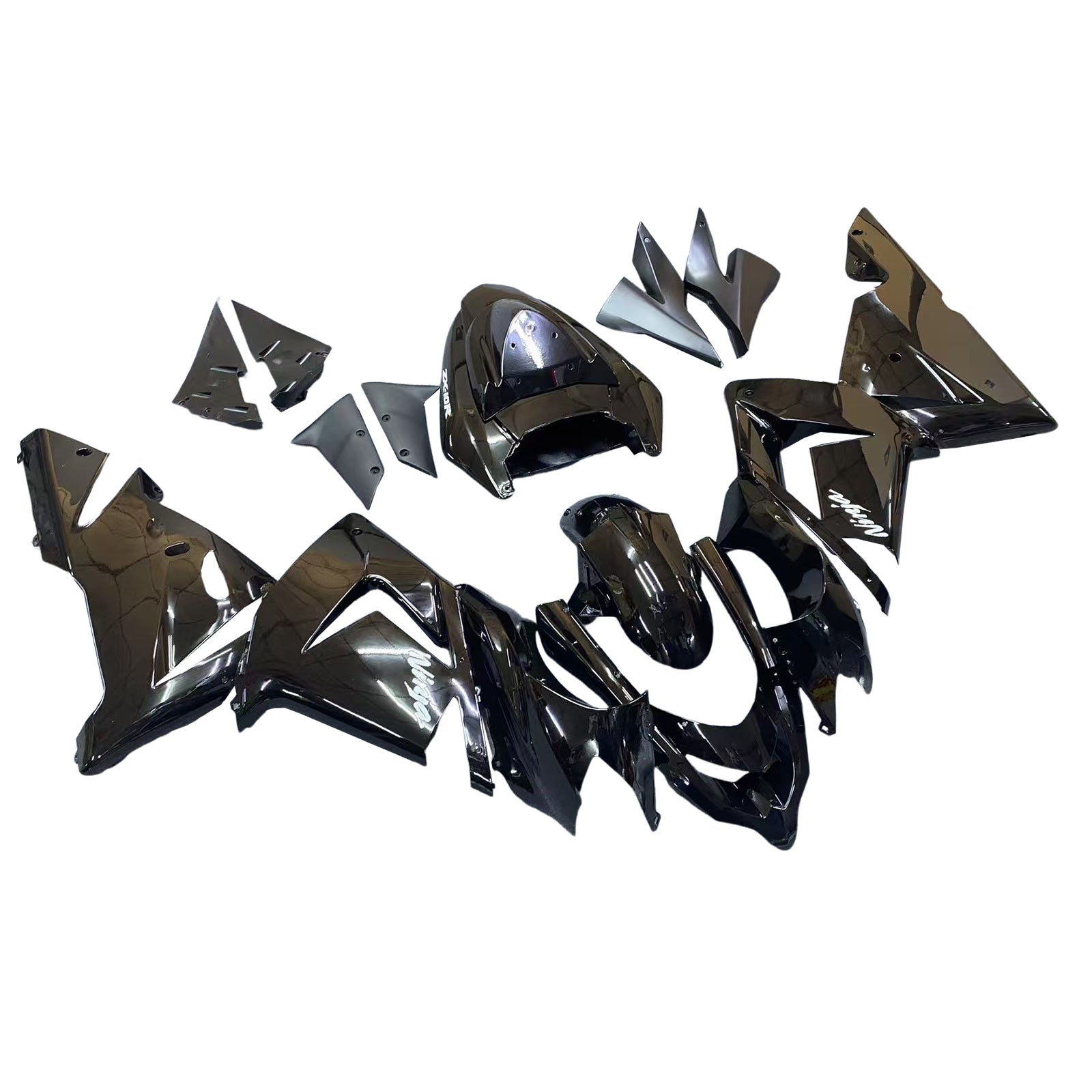 Amotopart Kawasaki 2004-2005 ZX10R Bright Black Fairing Kit