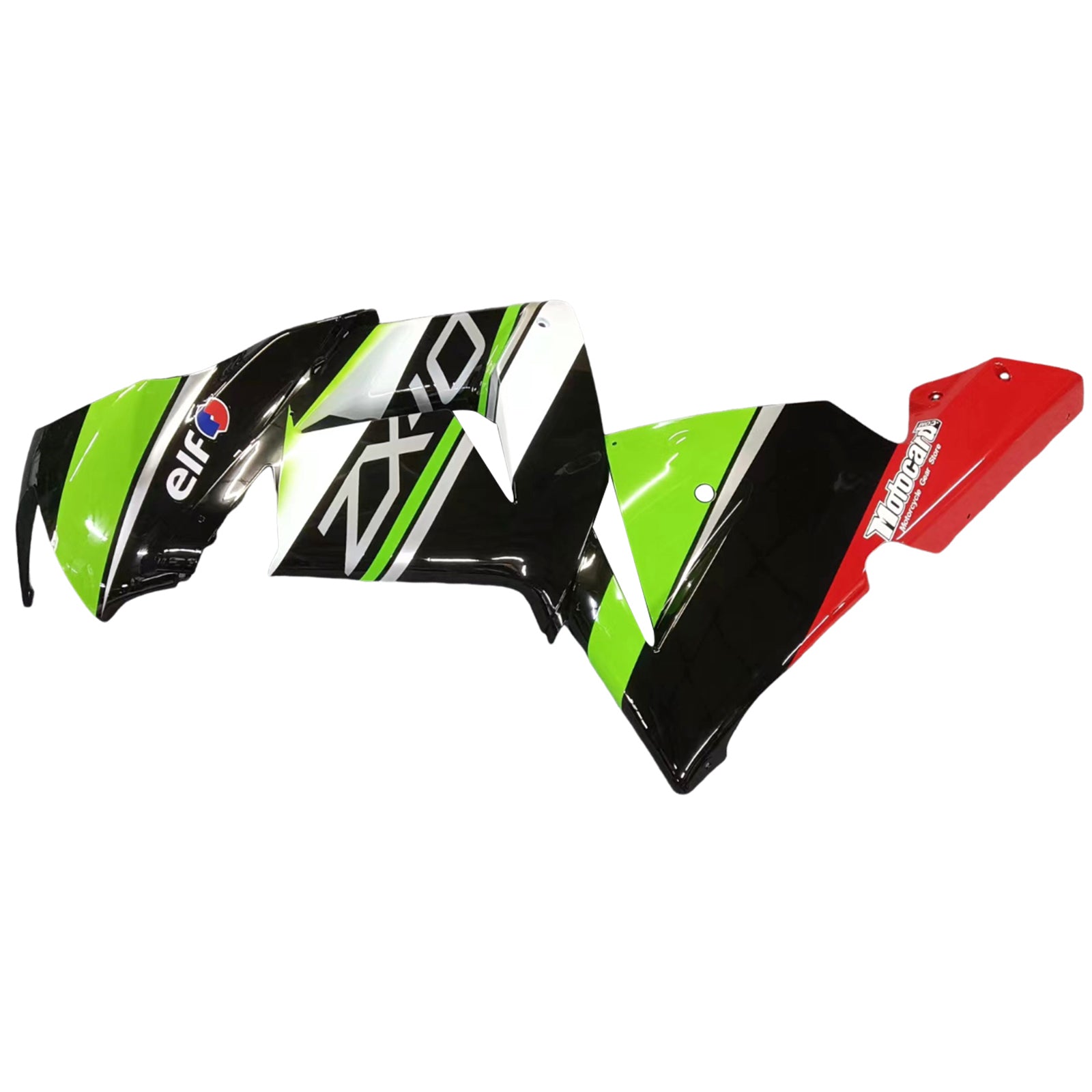 Amotopart Kawasaki 2004-2005 ZX10R White Black Green Fairing Kit