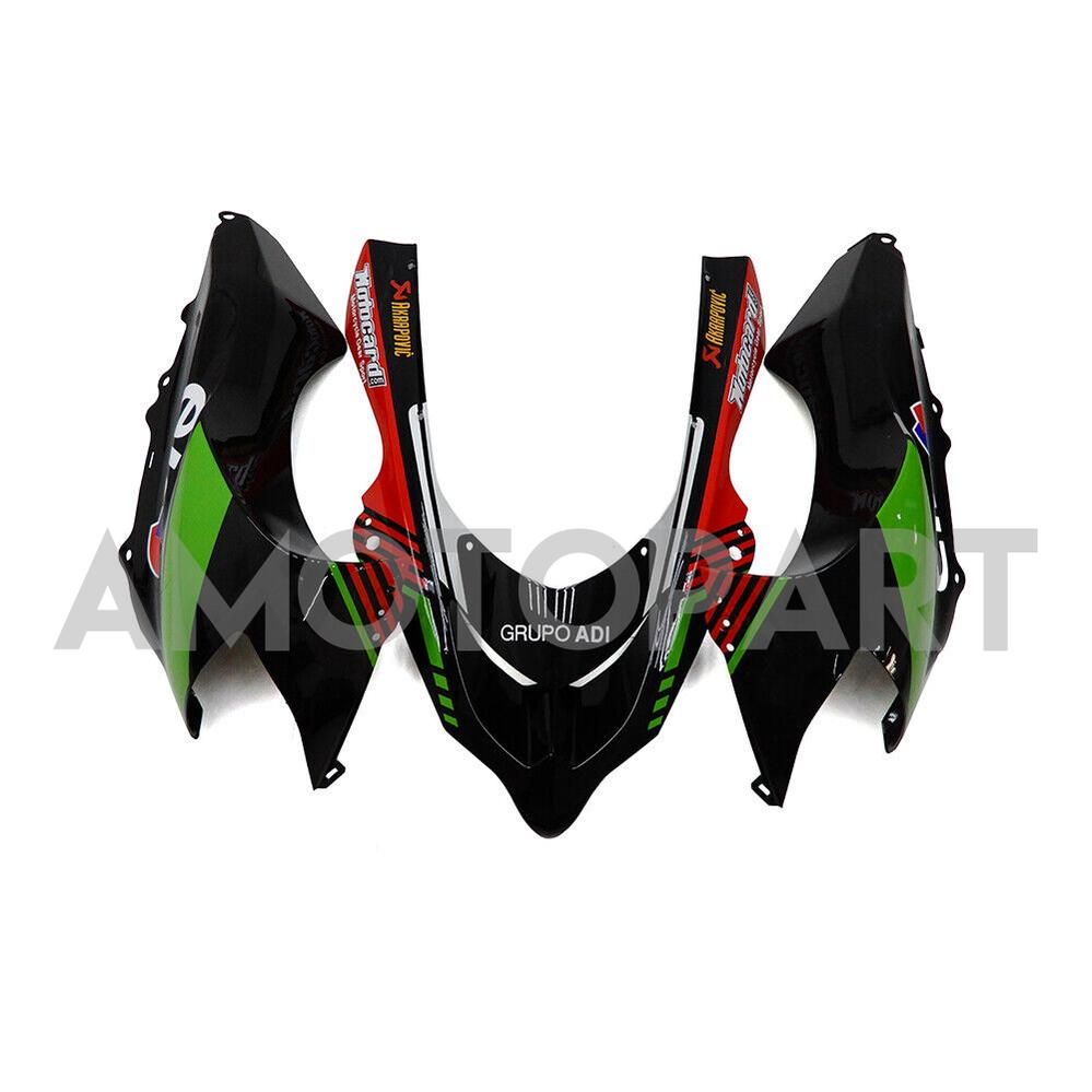 Amotopart Kawasaki 2004-2005 ZX10R White Black Green Fairing Kit