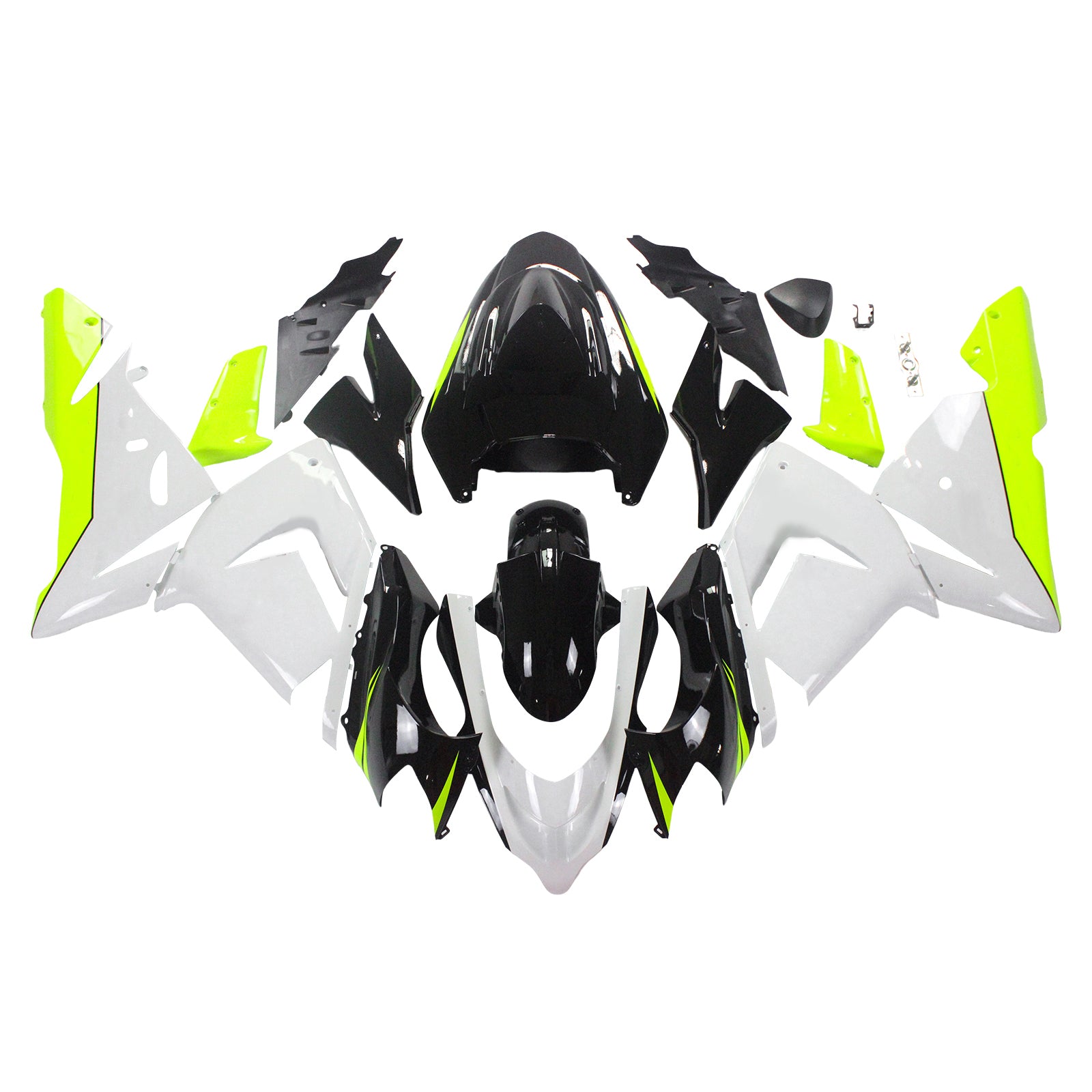 Amotopart Kawasaki 2004-2005 ZX10R White Yellow Fairing Kit