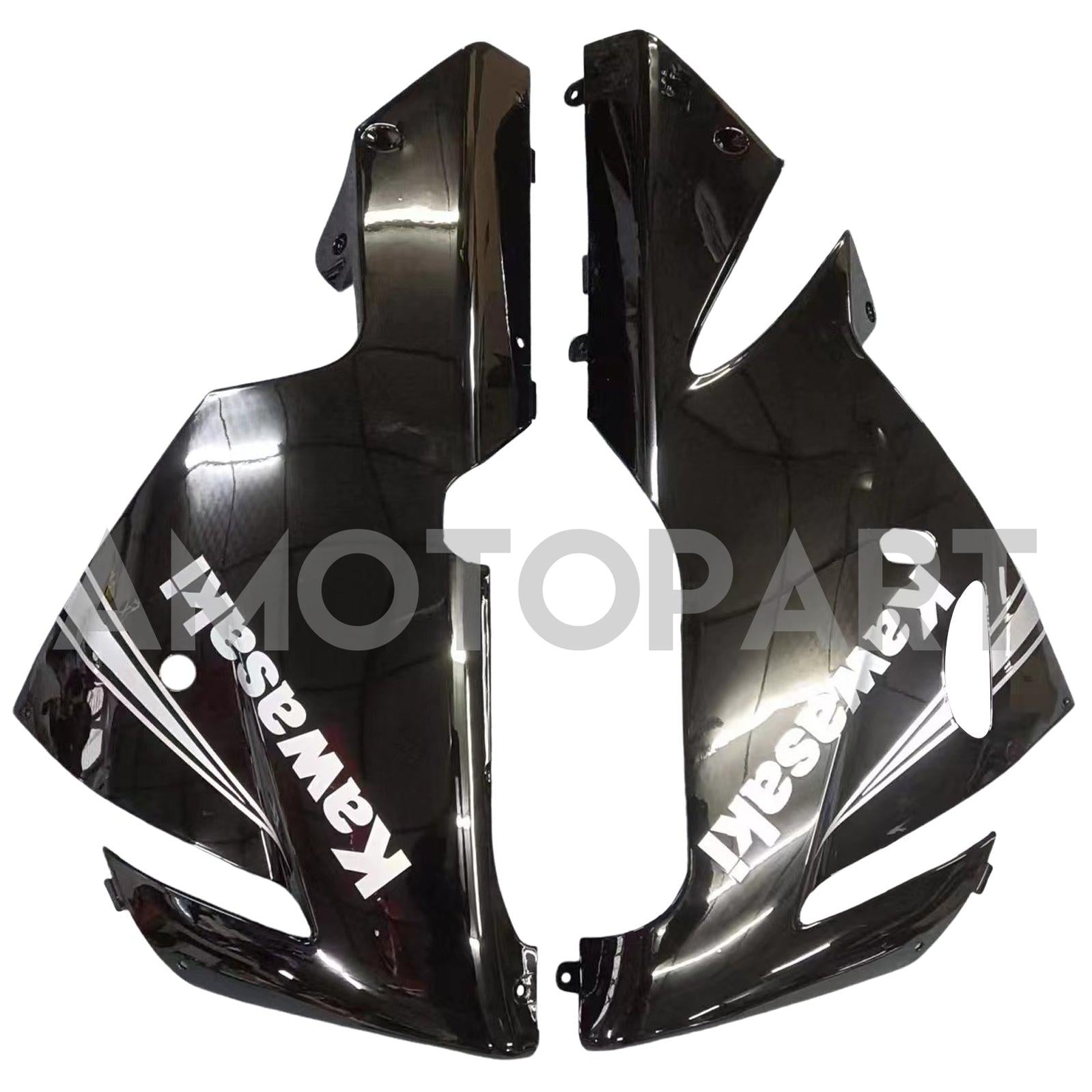 Amotopart Kawasaki 2004-2005 ZX10R Black Mix White Fairing Kit
