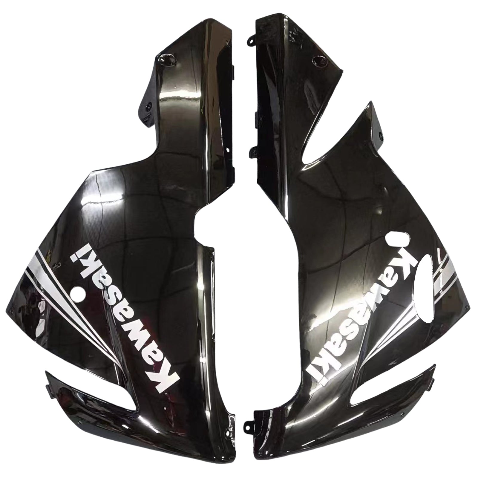 Amotopart Kawasaki 2004-2005 ZX10R Black Mix White Fairing Kit