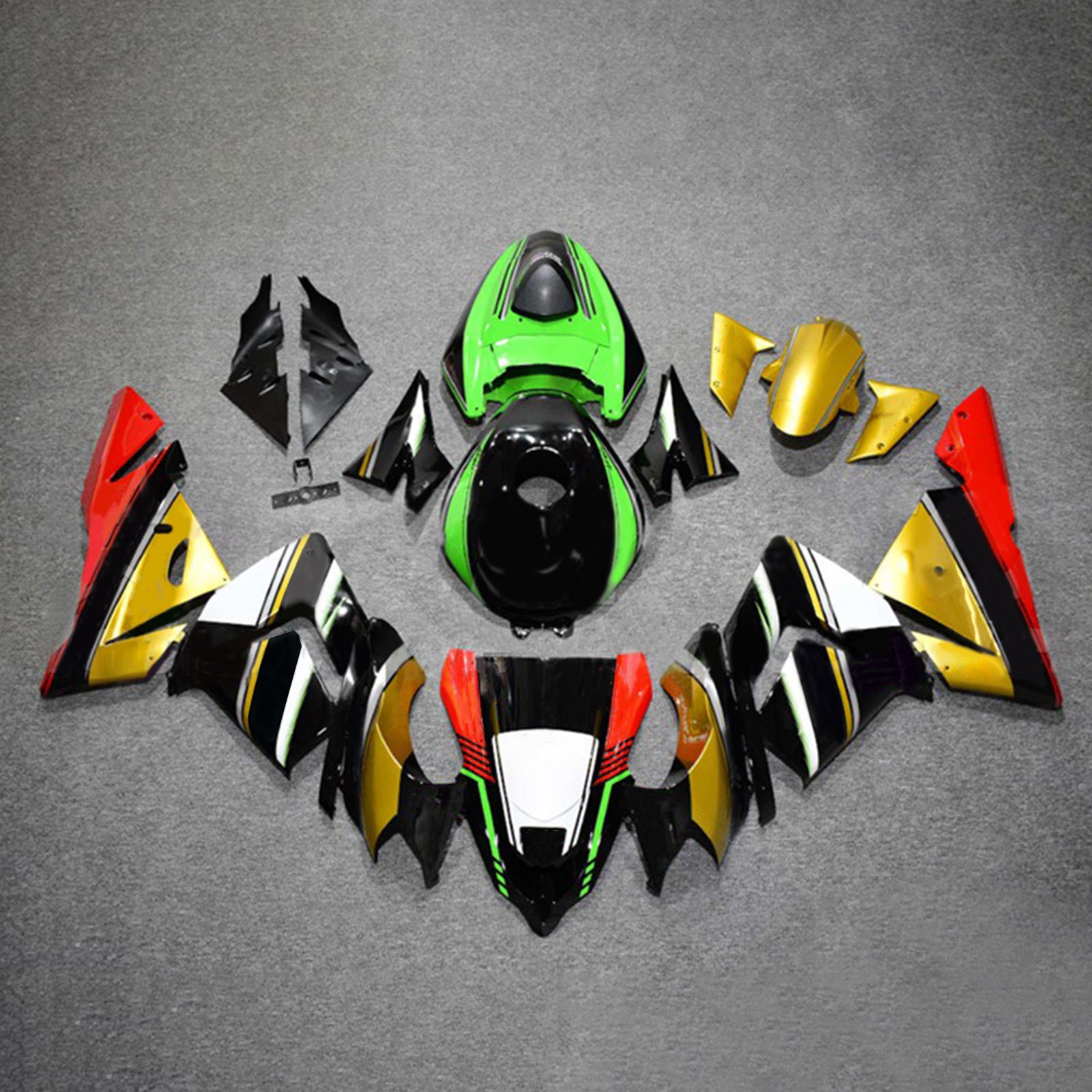 Amotopart 2004-2005 ZX10R Kawasaki Gold&Grünes Verkleidungsset
