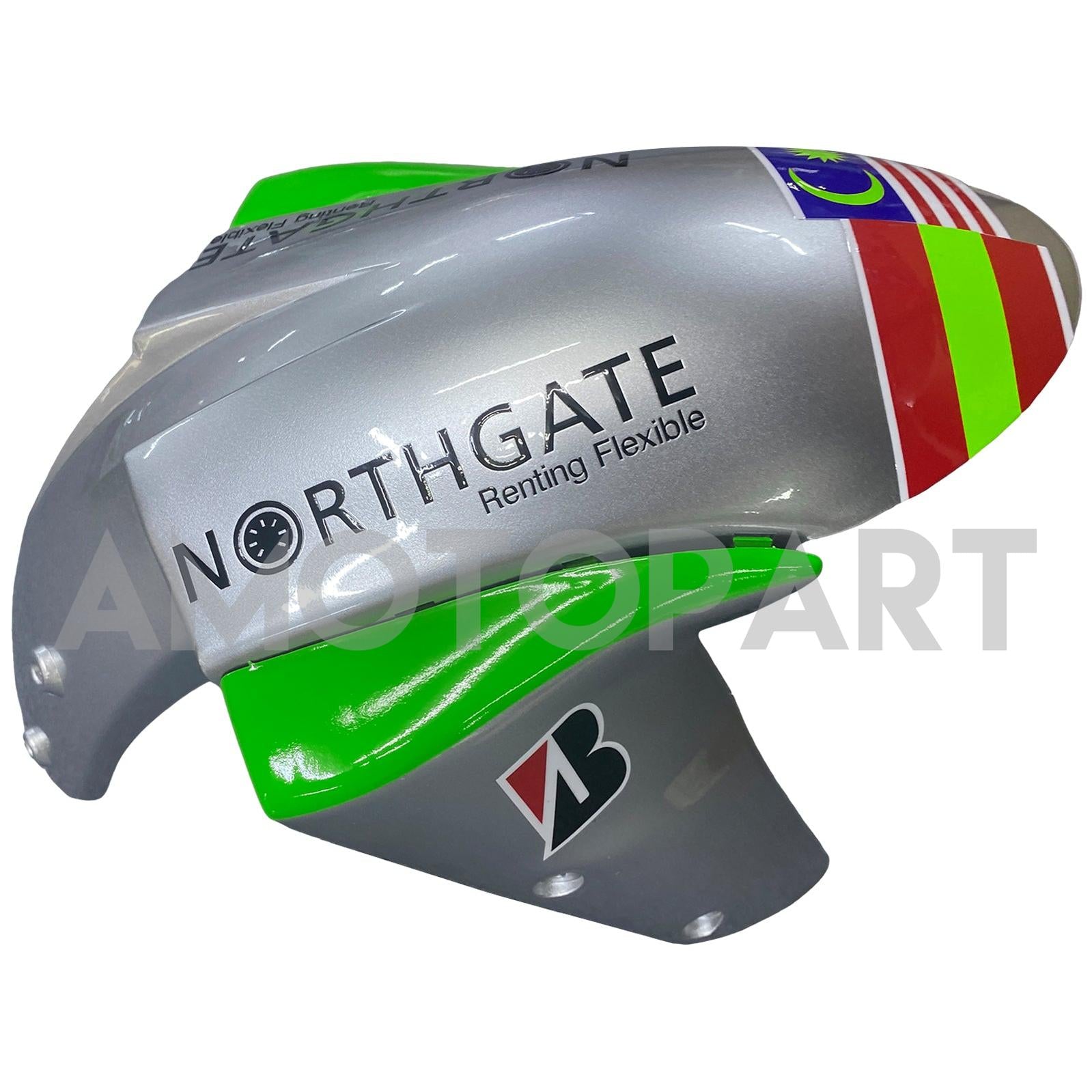 Amotopart 2004-2005 ZX10R Kawasaki Green&Silver Fairing Kit
