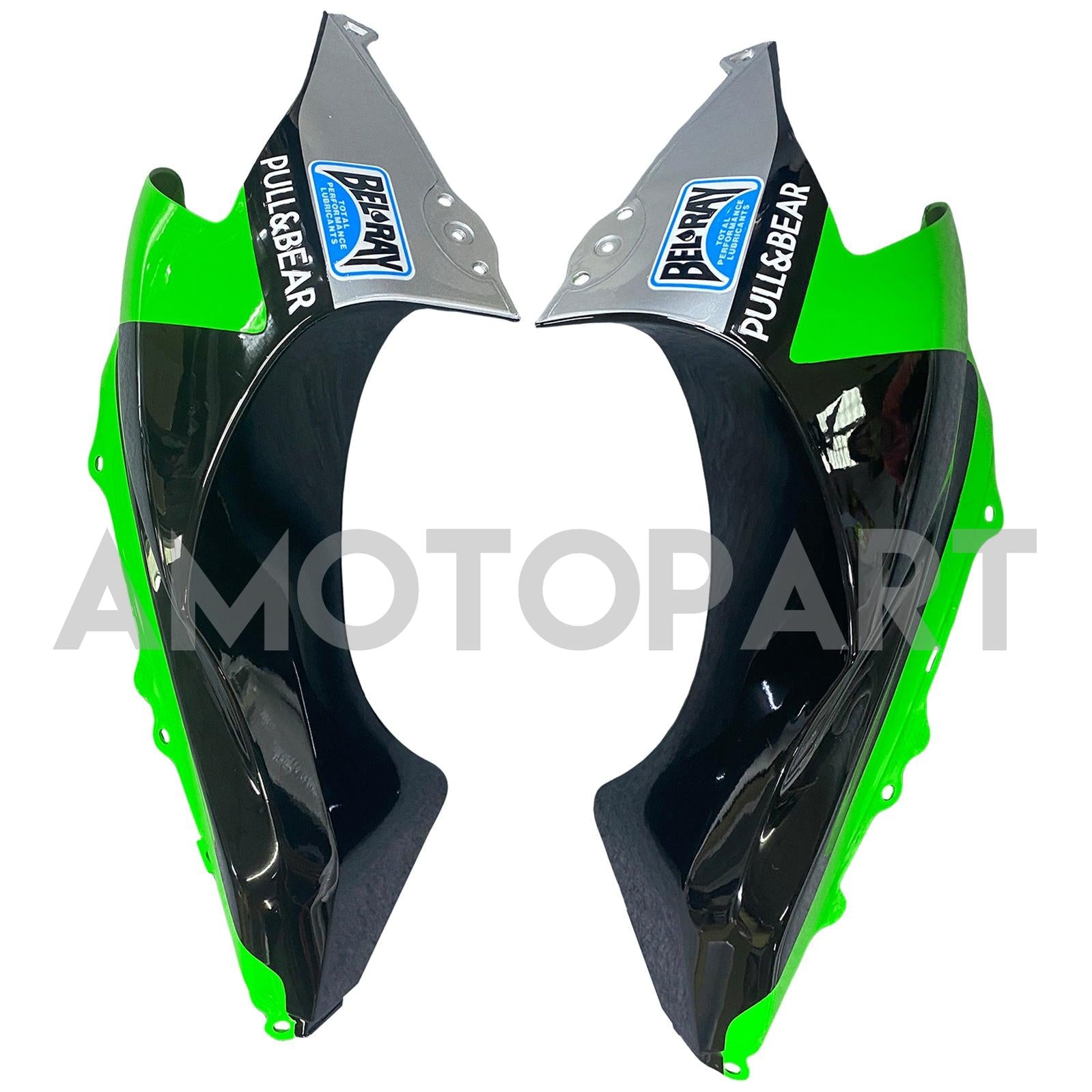 Amotopart 2004-2005 ZX10R Kawasaki Green&Silver Fairing Kit