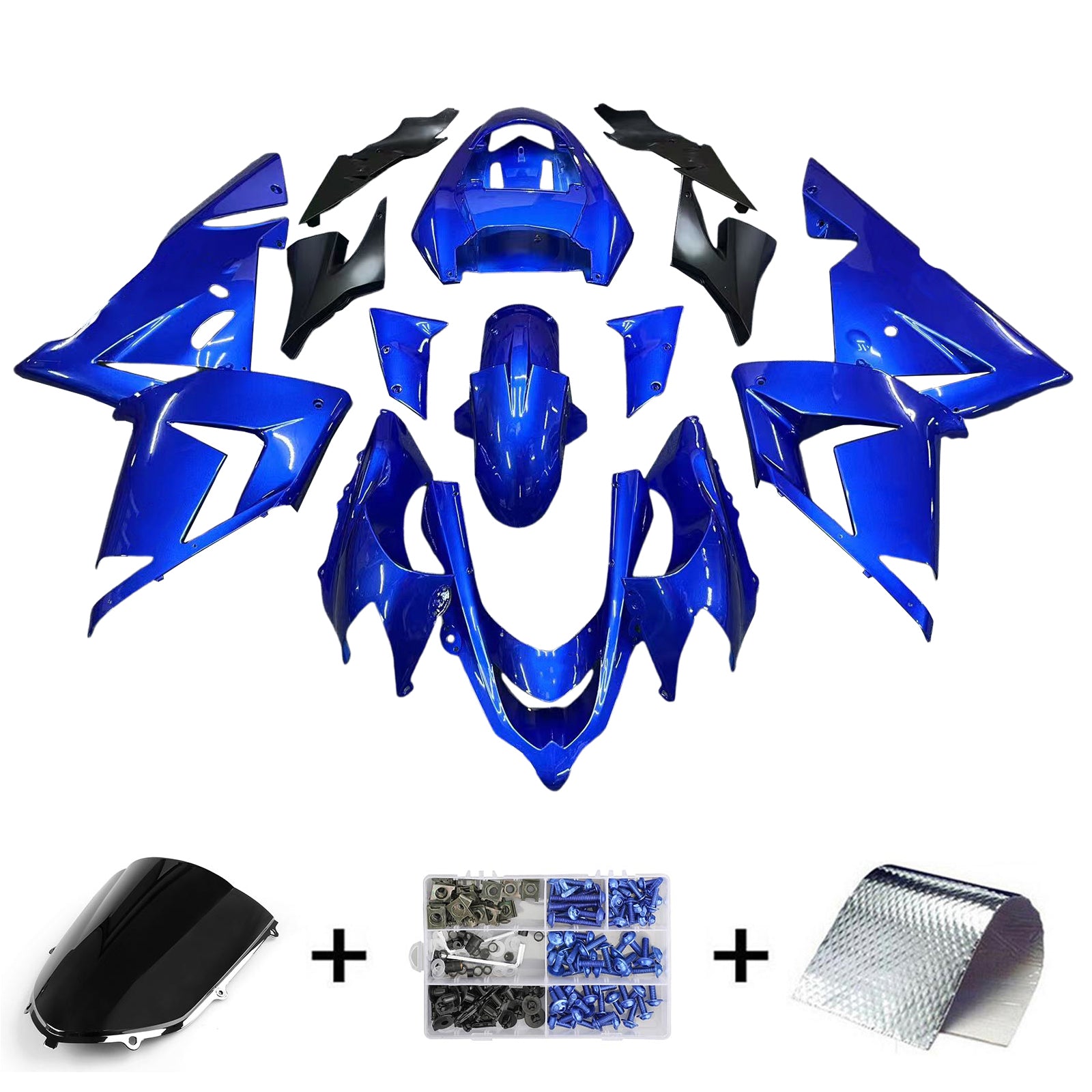 Amotopart 2004-2005 ZX10R Kawasaki Blue Fairing Kit
