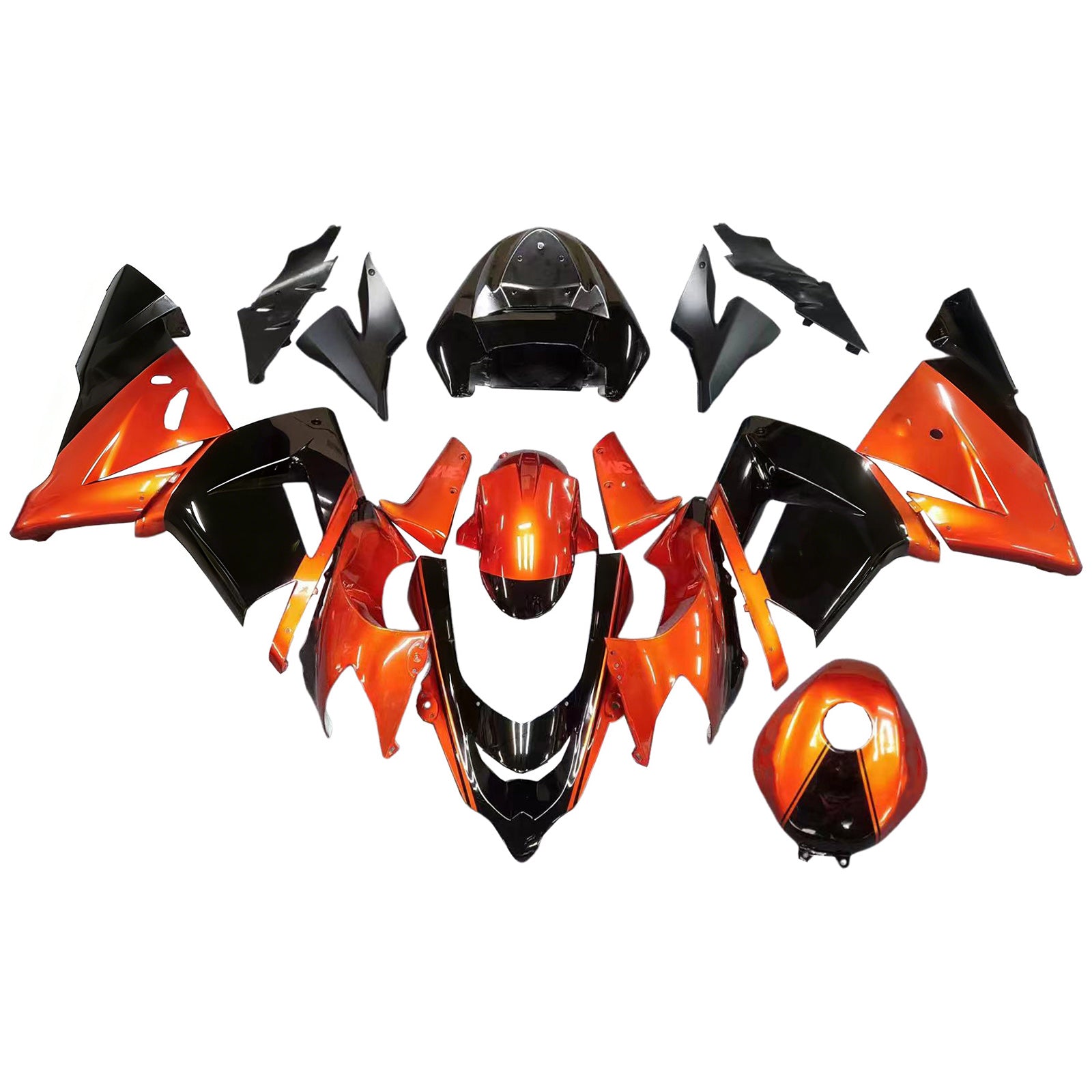 Amotopart 2004-2005 ZX10R Kawasaki Orange&Black Fairing Kit