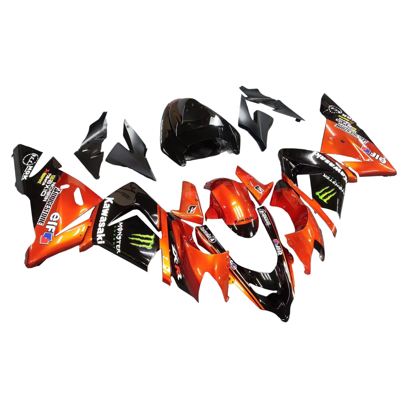 Amotopart 2004-2005 ZX10R Kawasaki Orange&Black Fairing Kit