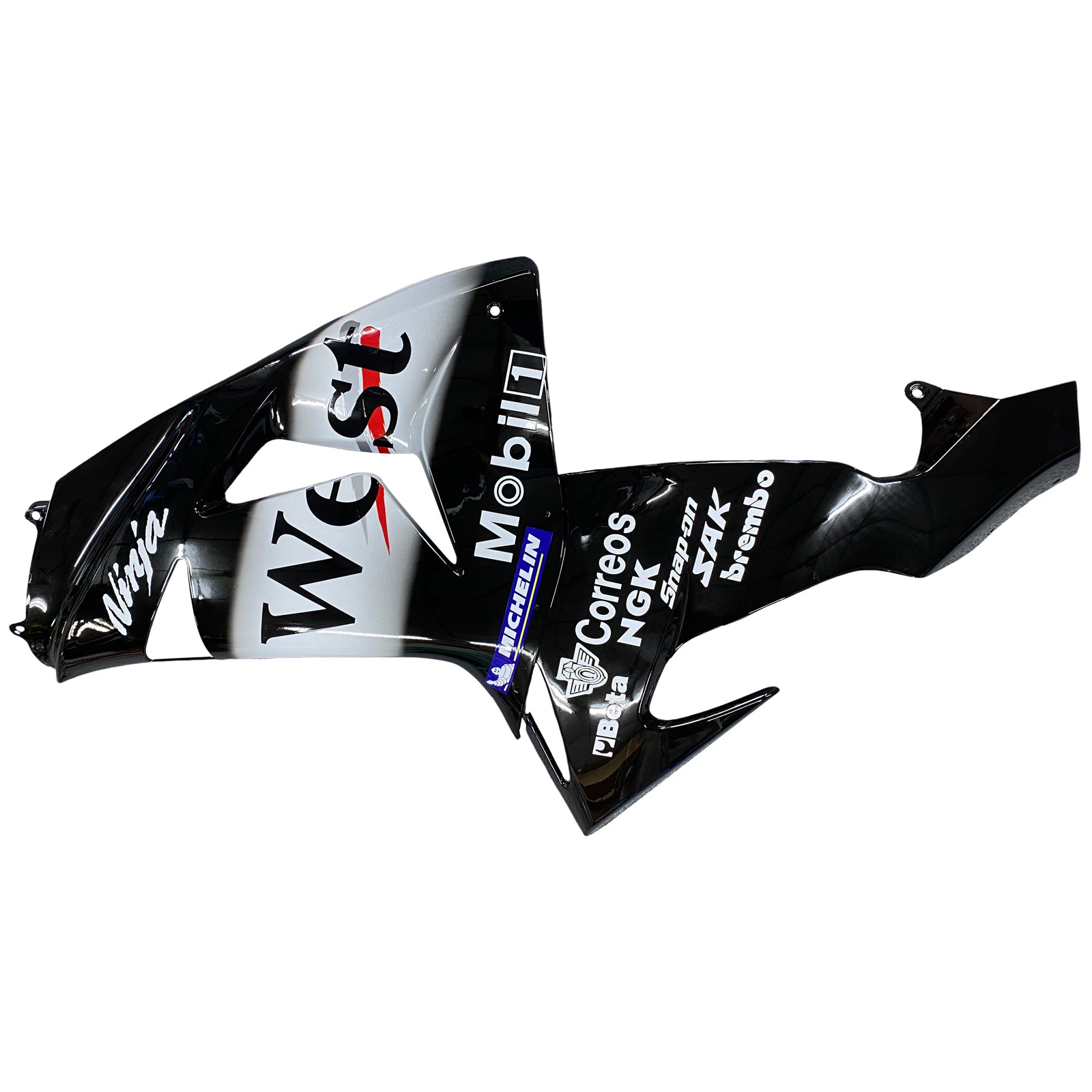 Kit de carénage Amotopart Kawasaki ZX10R 2006-2007 logos noir et blanc