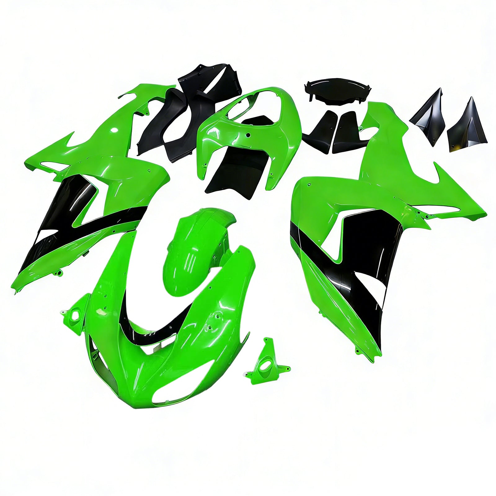 Amotopart 2006-2007 Kawasaki ZX10R Fairing Green Style3 Kit