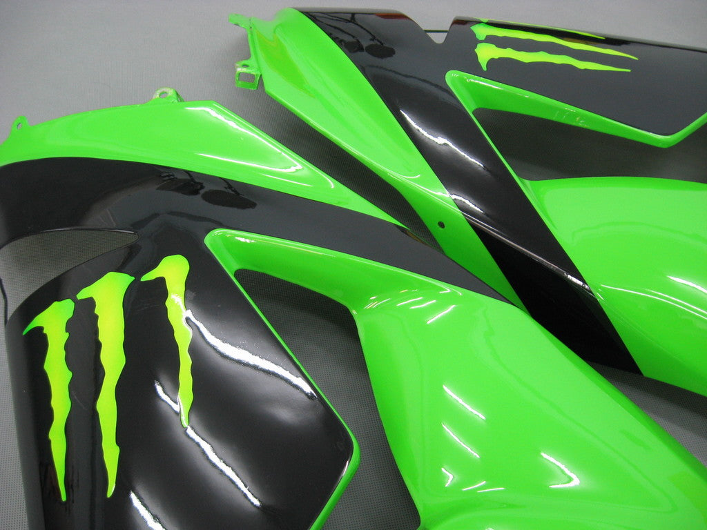 Amotopart 2006-2007 Kawasaki ZX10R Fairing Green Style3 Kit