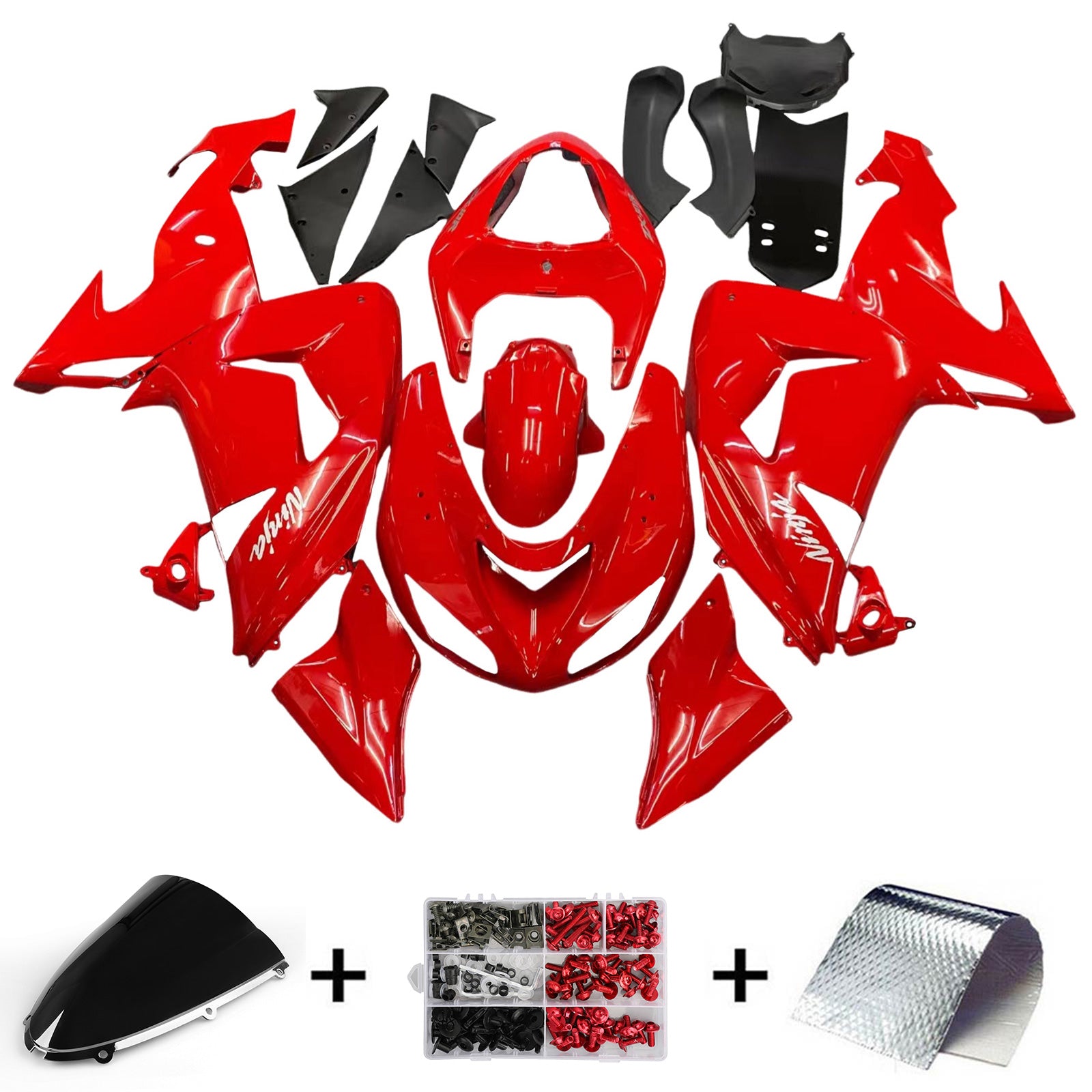 Kit de carénage Amotopart 2006-2007 Kawasaki ZX10R rouge