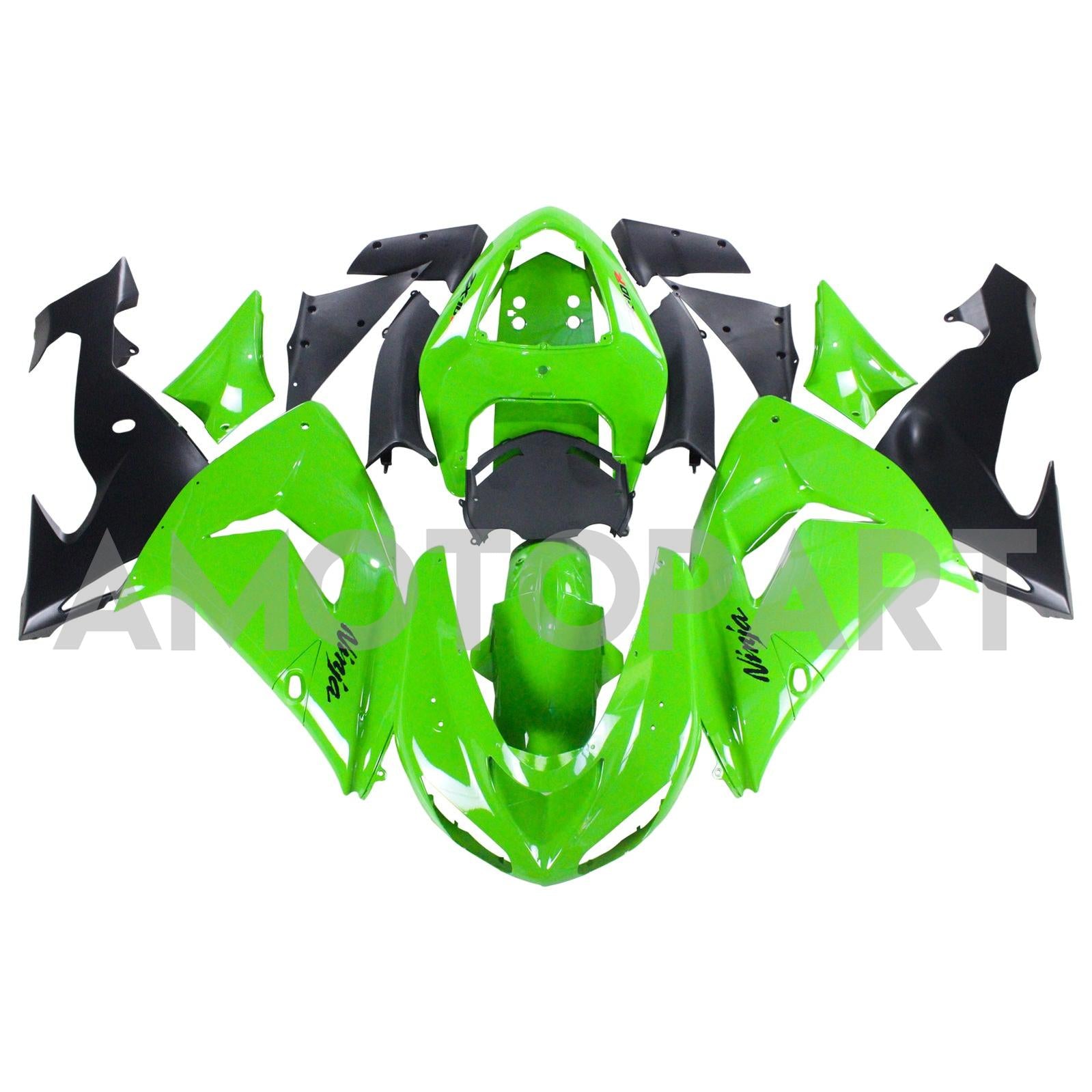 Amotopart Kawasaki ZX10R 2006-2007 Green Fairing Kit