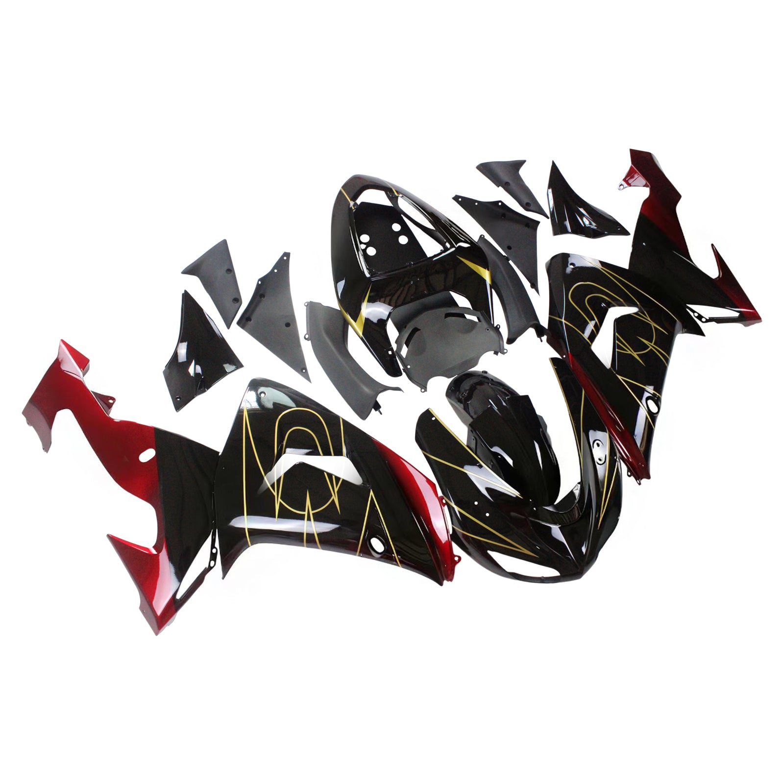 Amotopart Kawasaki ZX10R 2006-2007 Black Fairing Kit